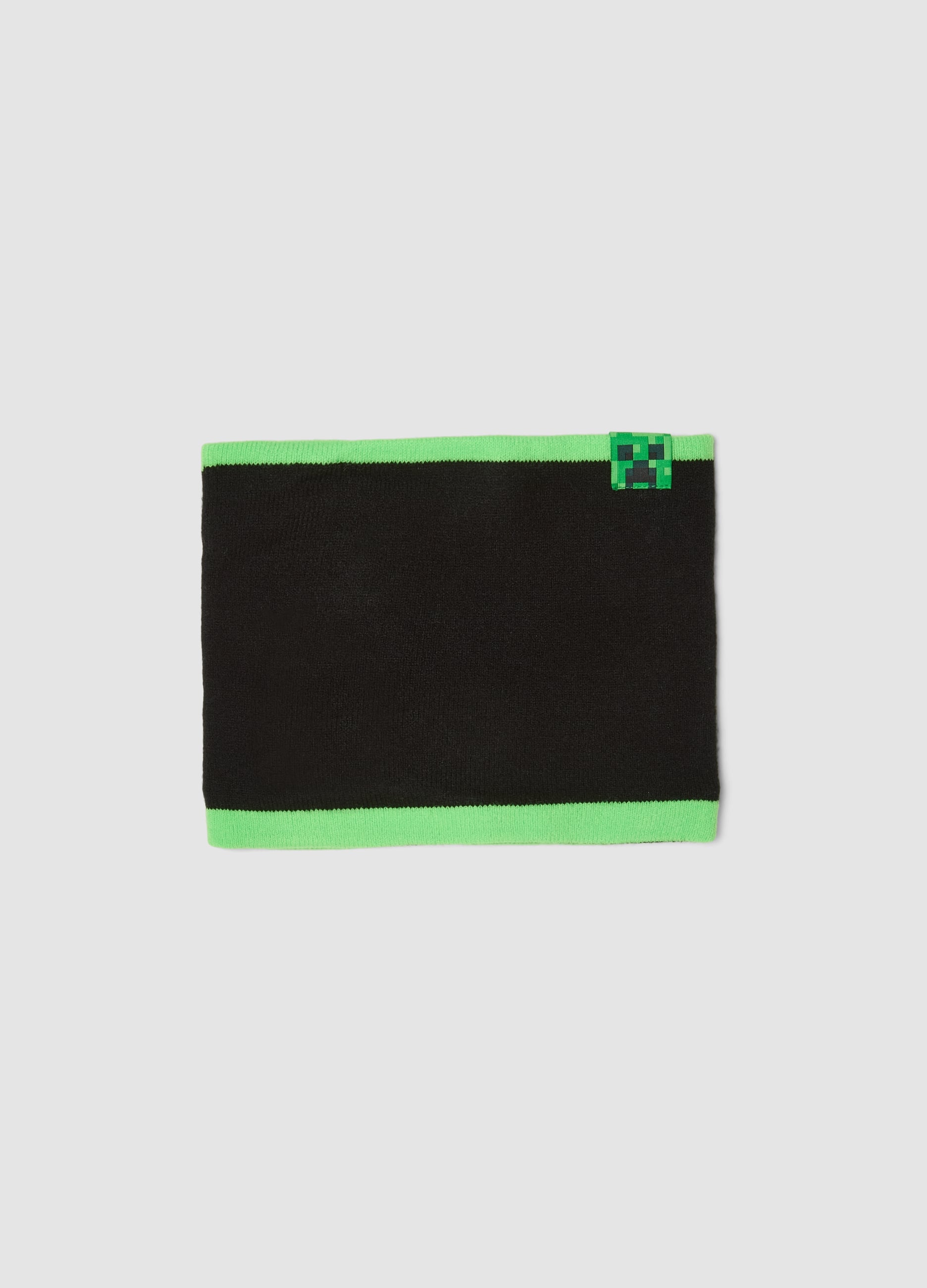OVS KIDS , Sciarpa Nera E Verde In Maglia A Tema Minecraft, Junge, Nero, Größe: FASUL