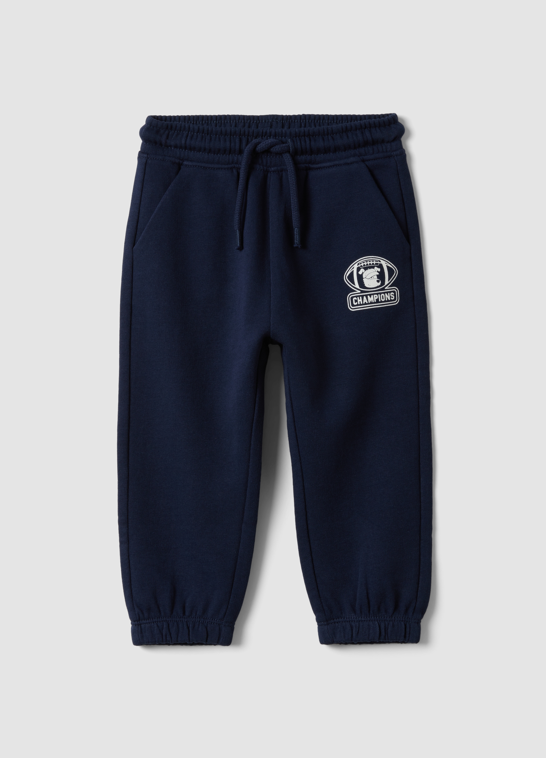 FAGOTTINO, Pantaloni Jogger Blu In Puro Cotone Organico Con Coulisse Per Bimbo, Bambino, Blu, Taglia: 30-36
