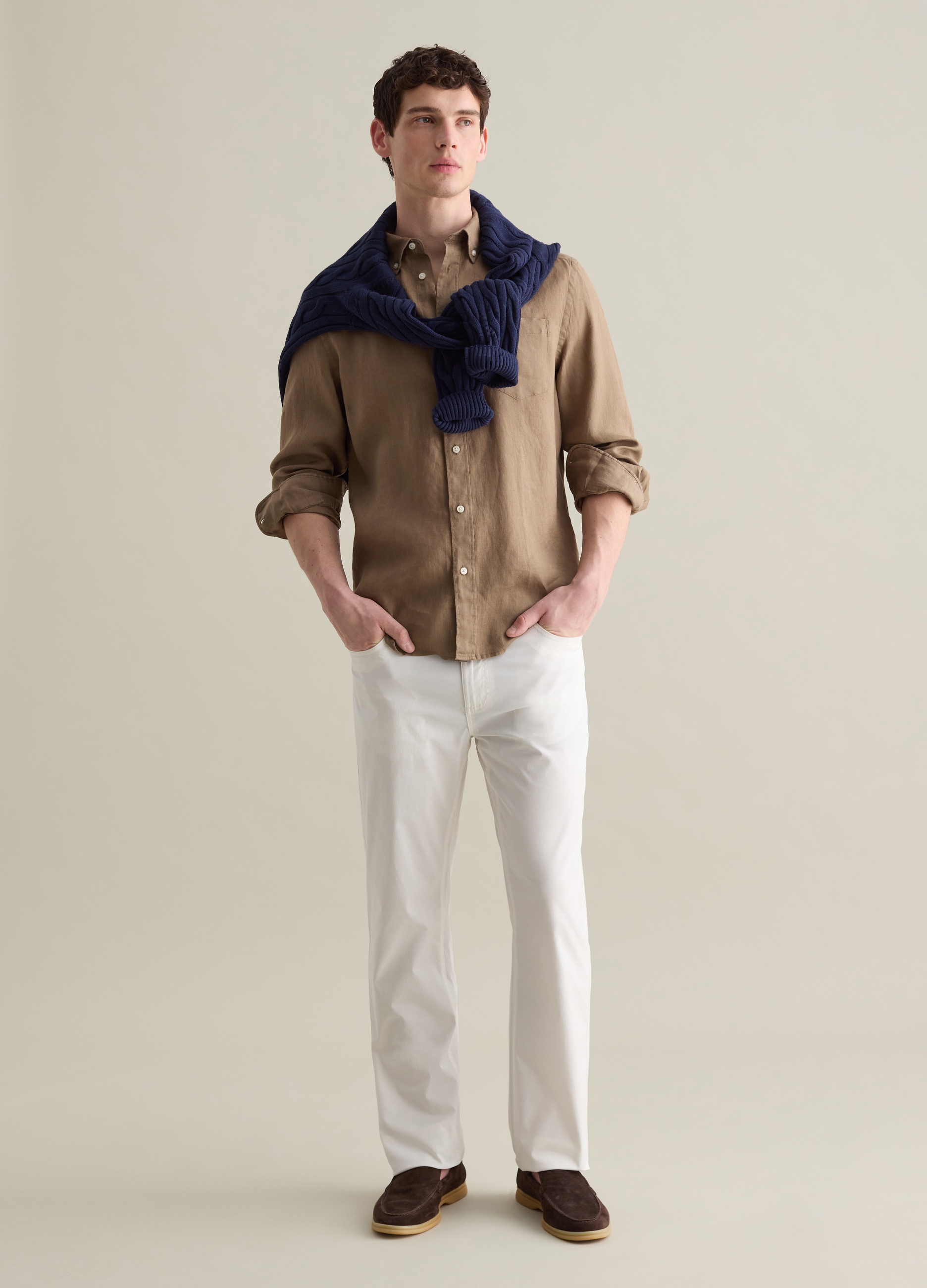 OVS, Chinos Blancos Cinco Bolsillos De Algodón Elástico, Hombre, Blanco óptico, Talla: 56