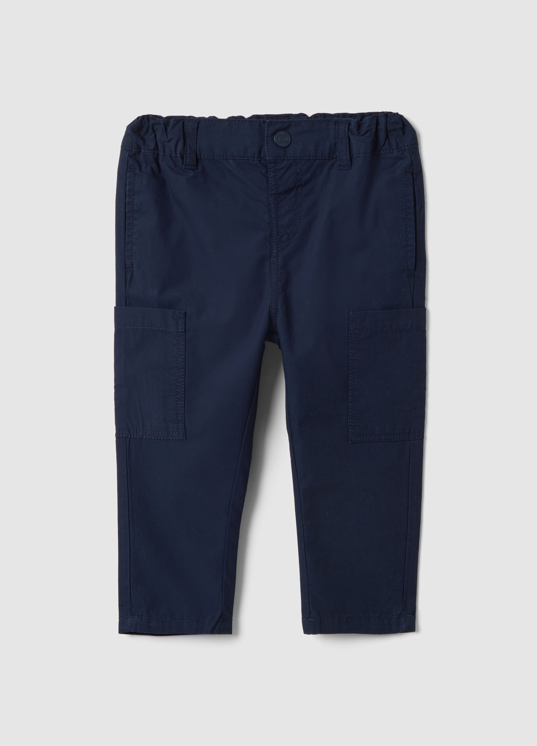 FAGOTTINO, Pantaloni Cargo In Puro Cotone Blu Da Bimbo Regular Fit, Niño, Azul oscuro, Talla: 30-36