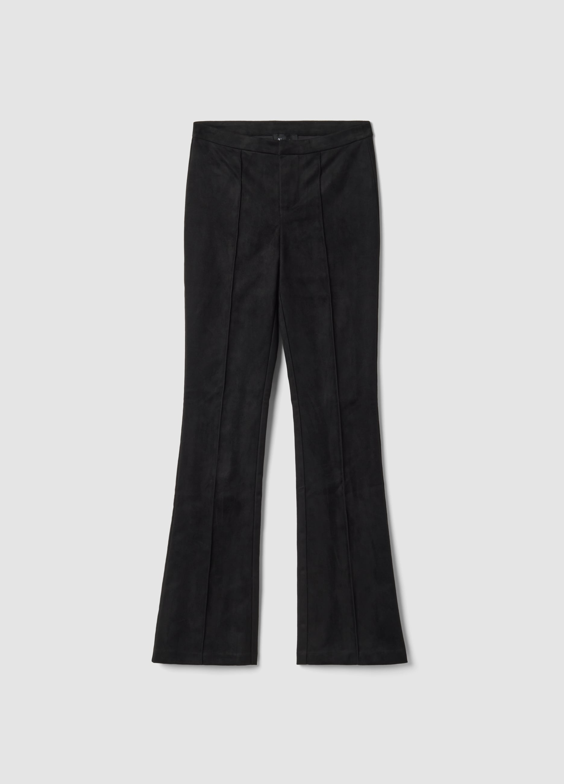 UTOPJA, Faux Suede Formal Slim Pants, Donna, Nero, Taglia: M