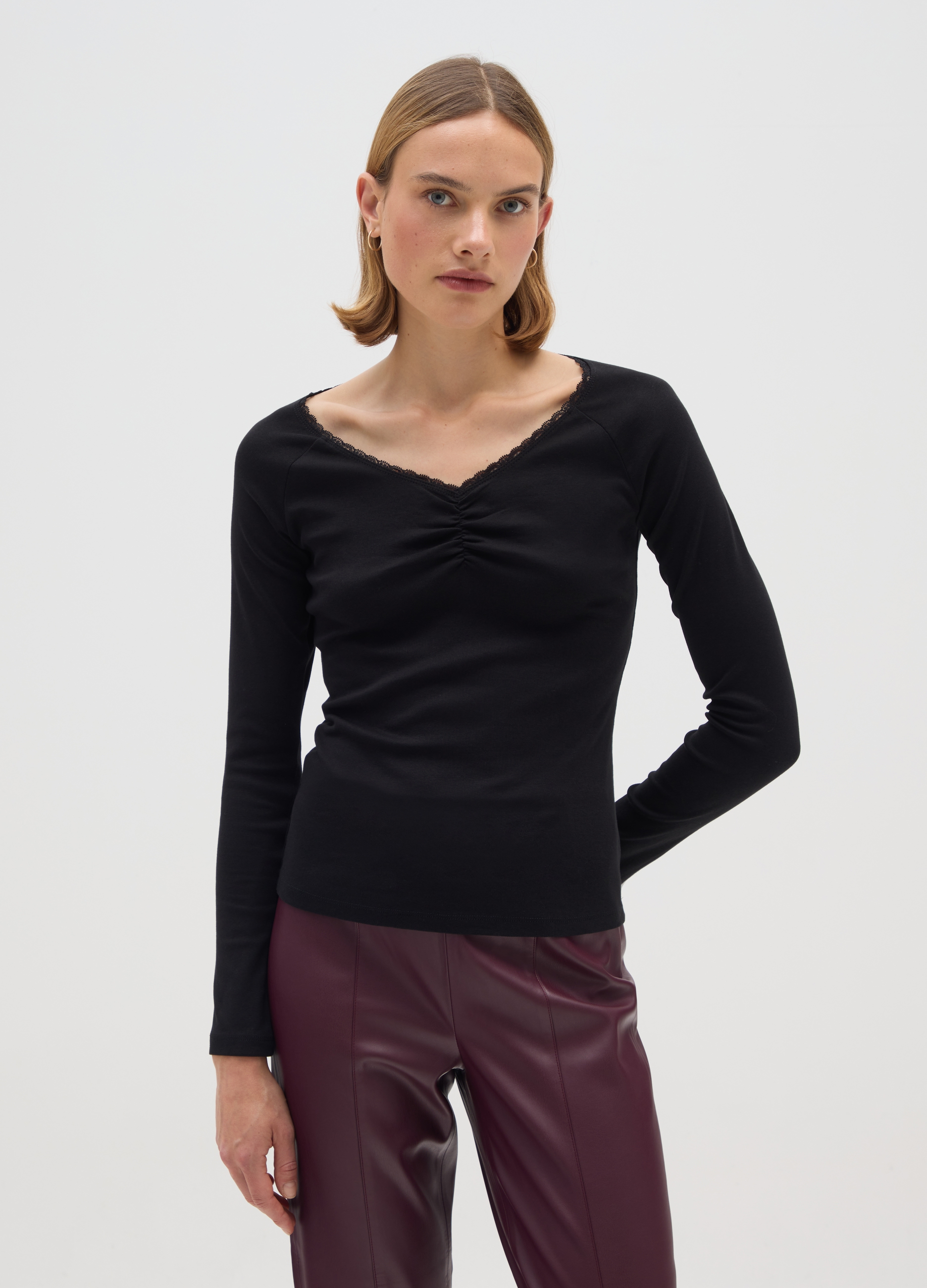 Jersey Regular Fit De Algodón Puro Negro, Mujer, Gunmetal, Talla: XXL