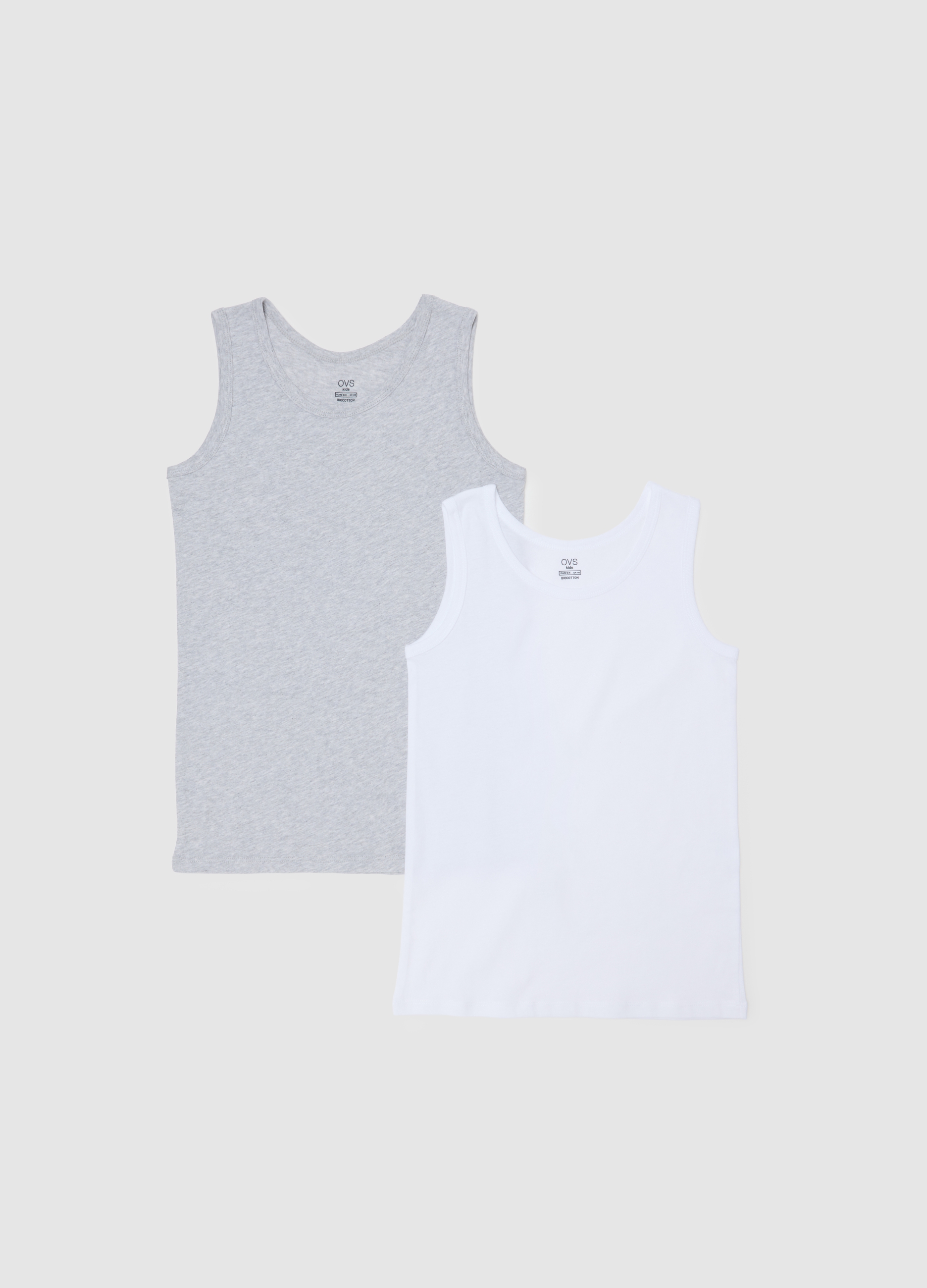 Conjunto De Camisetas De Tirantes Multicolor De Algodón Puro Para Chicos, Ajuste Regular, Niño, Blanco/gris, Talla: 10-11