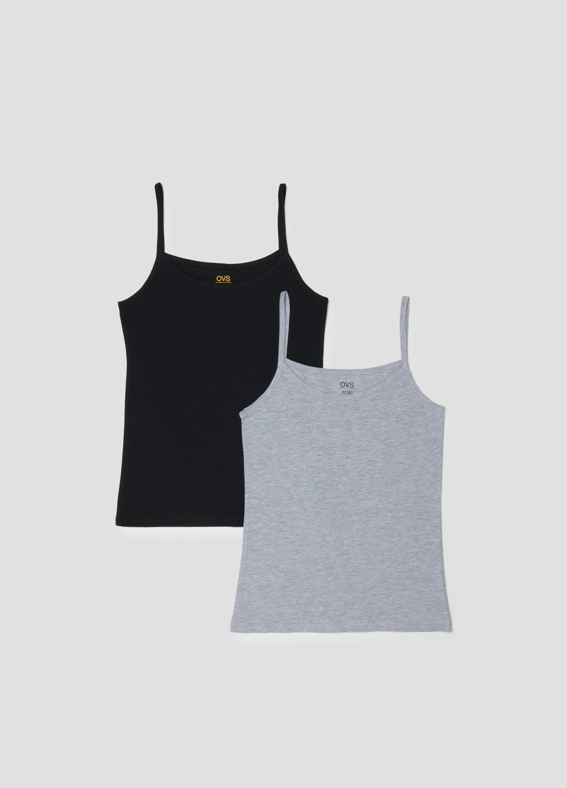 OVS, Bipack Canottiere In Misto Cotone Multicolor Regular Fit, Donna, Multicolor, Taglia: S