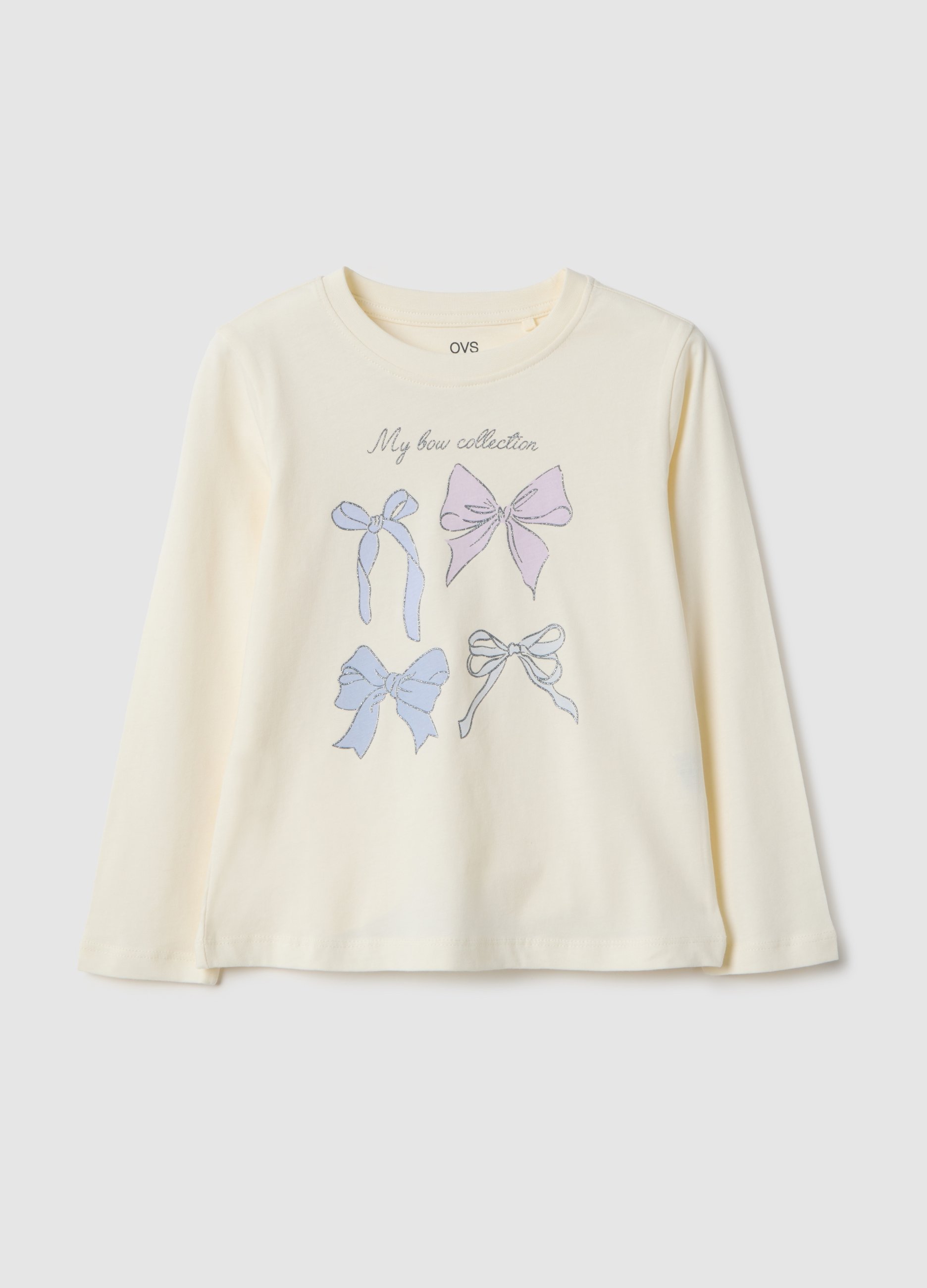 OVS KIDS, Camiseta Beige De Puro Algodón Con Lazos Para Niña, Niña, Beige Oscuro, Talla: 3-4