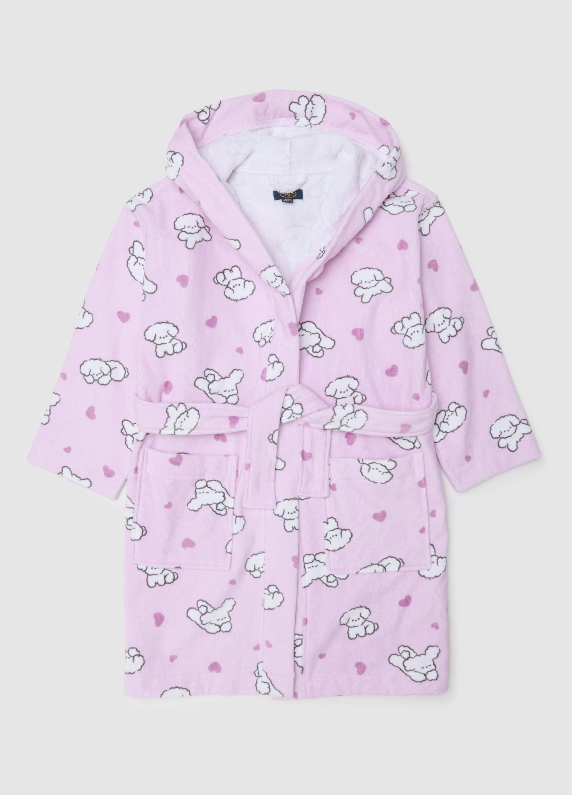 OVS KIDS, Albornoz Multicolor De Puro Algodón Para Niñas Con Diseños, Niña, Pink/White, Talla: 3-4