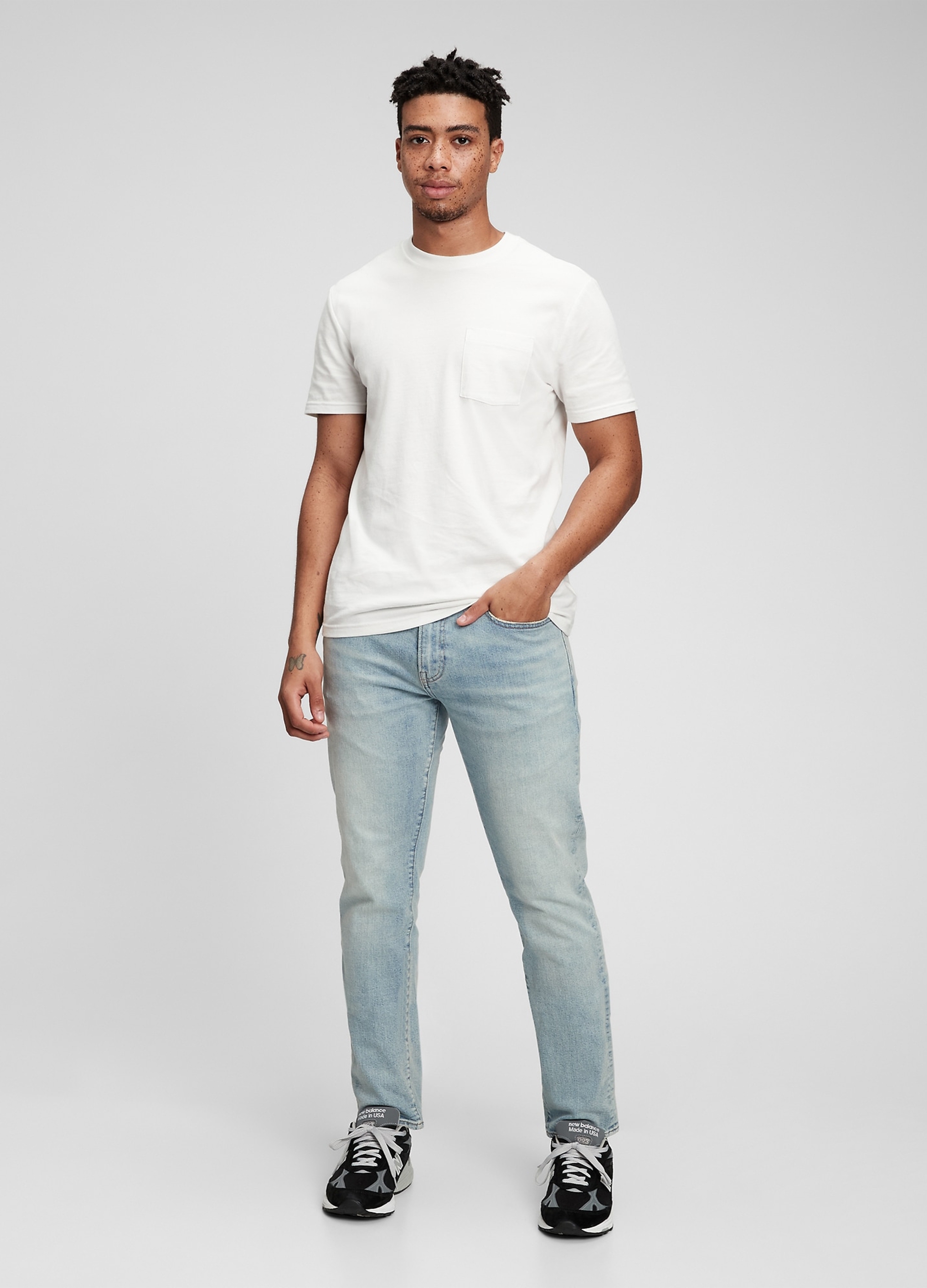 GAP, Jeans Slim Fit Con Scoloriture, Uomo, Denim, Taglia: 32 x 30