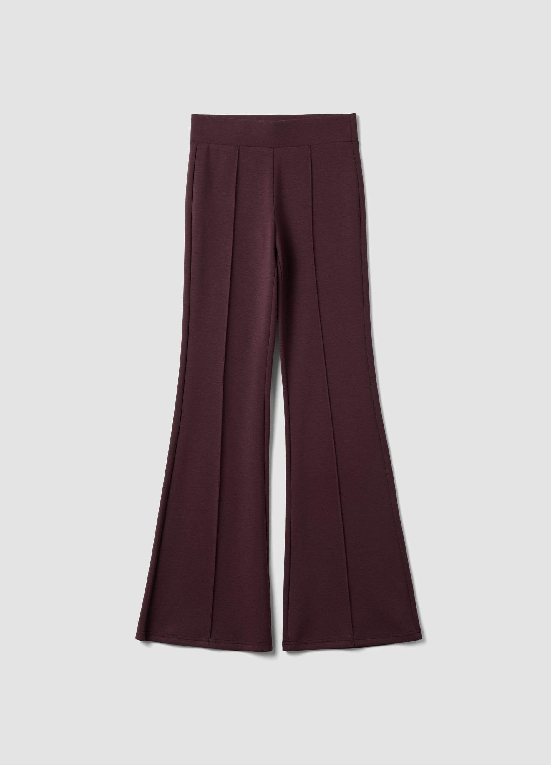 B.ANGEL, Pantaloni Viola Flare In Modal Elasticizzato, Donna, Viola, Taglia: S