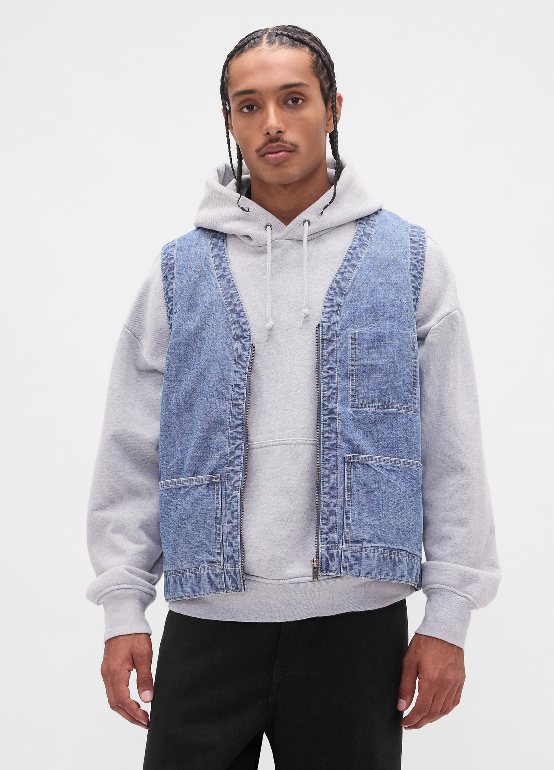 GAP, Gilet Denim In Cotone, Uomo, Denim, Taglia: M