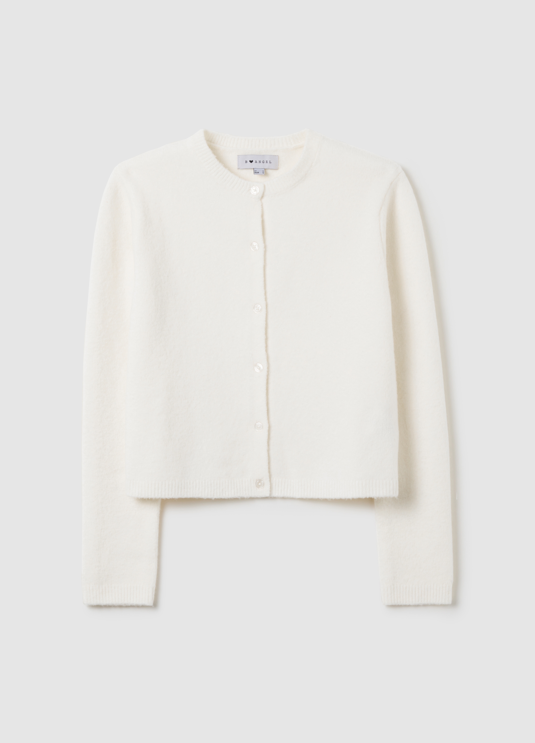 Cardigan Bianco Regular Fit Con Bottoni, Mujer, Blanco óptico, Talla: 34