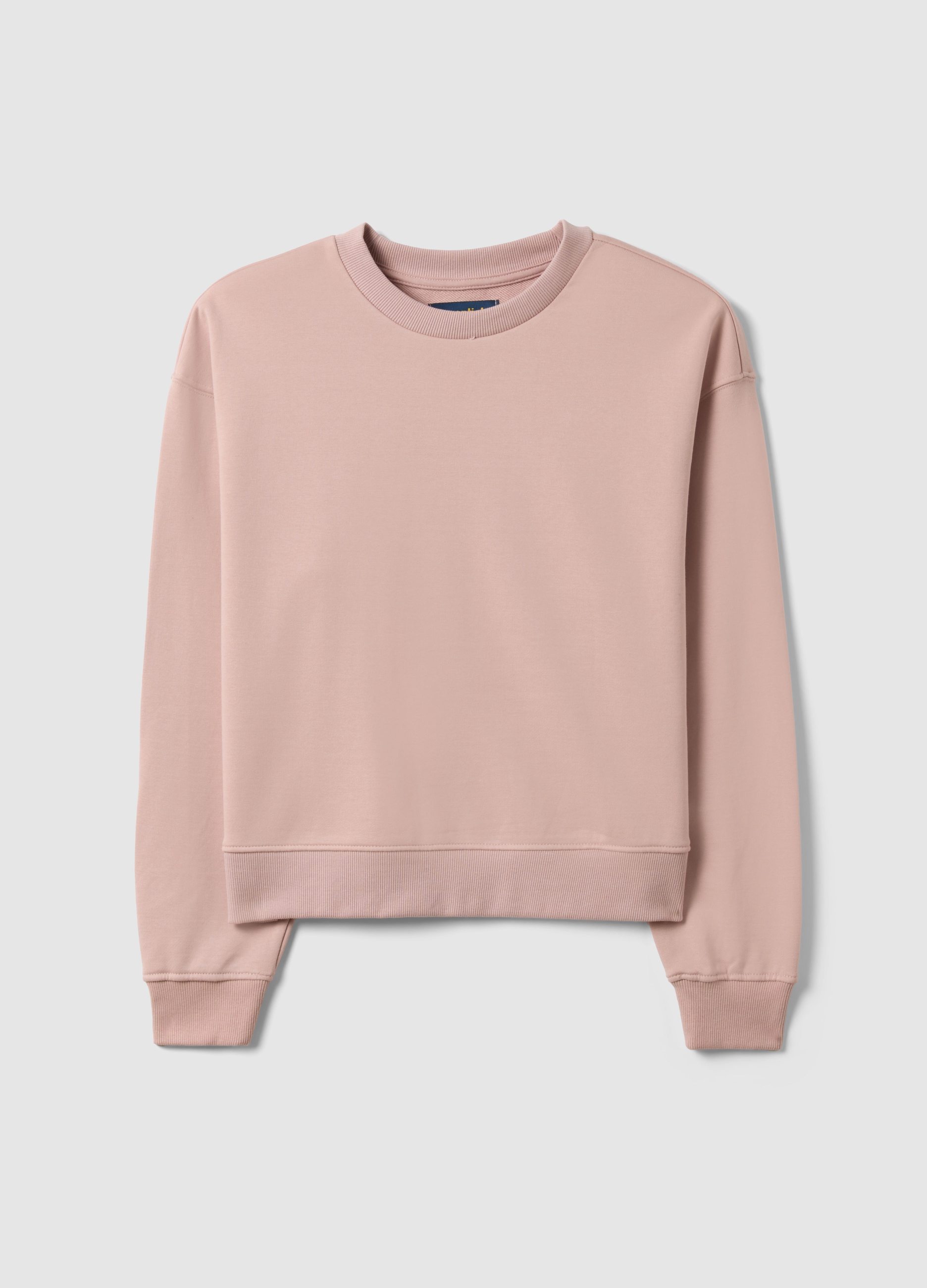 Sudadera Rosa De Mezcla De Algodón En Ajuste Regular Con Cuello Redondo, Mujer, Rosa Claro, Talla: 42