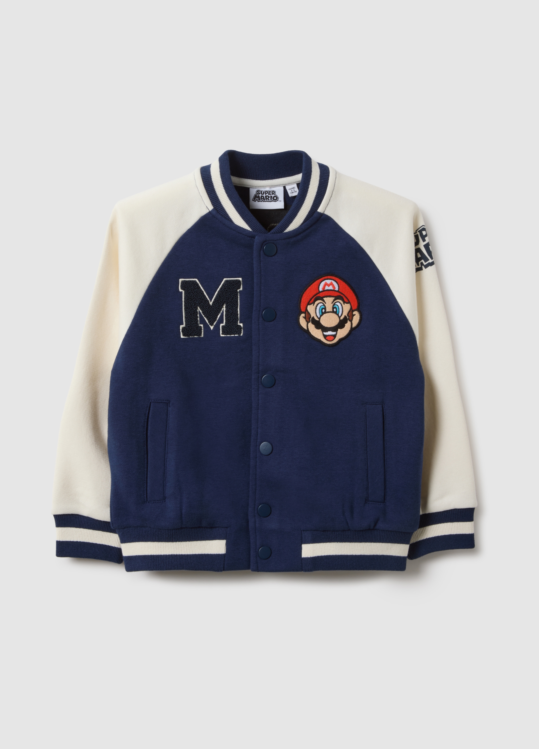 NINTENDO, Felpa In Misto Cotone Nero Regular Fit Super Mario™ Per Bambino, Multicolor, Taglia: 6-7