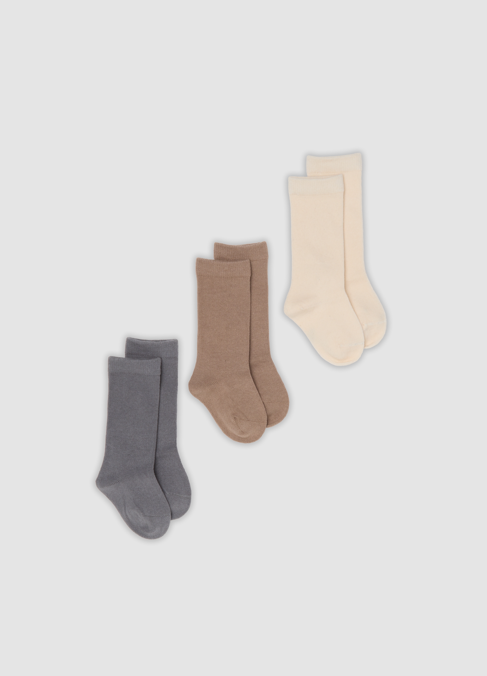 FAGOTTINO, Tripack Di Calze Lunghe Multicolor In Cotone Organico Elasticizzato, Bambina, Multicolor, Taglia: 12-18