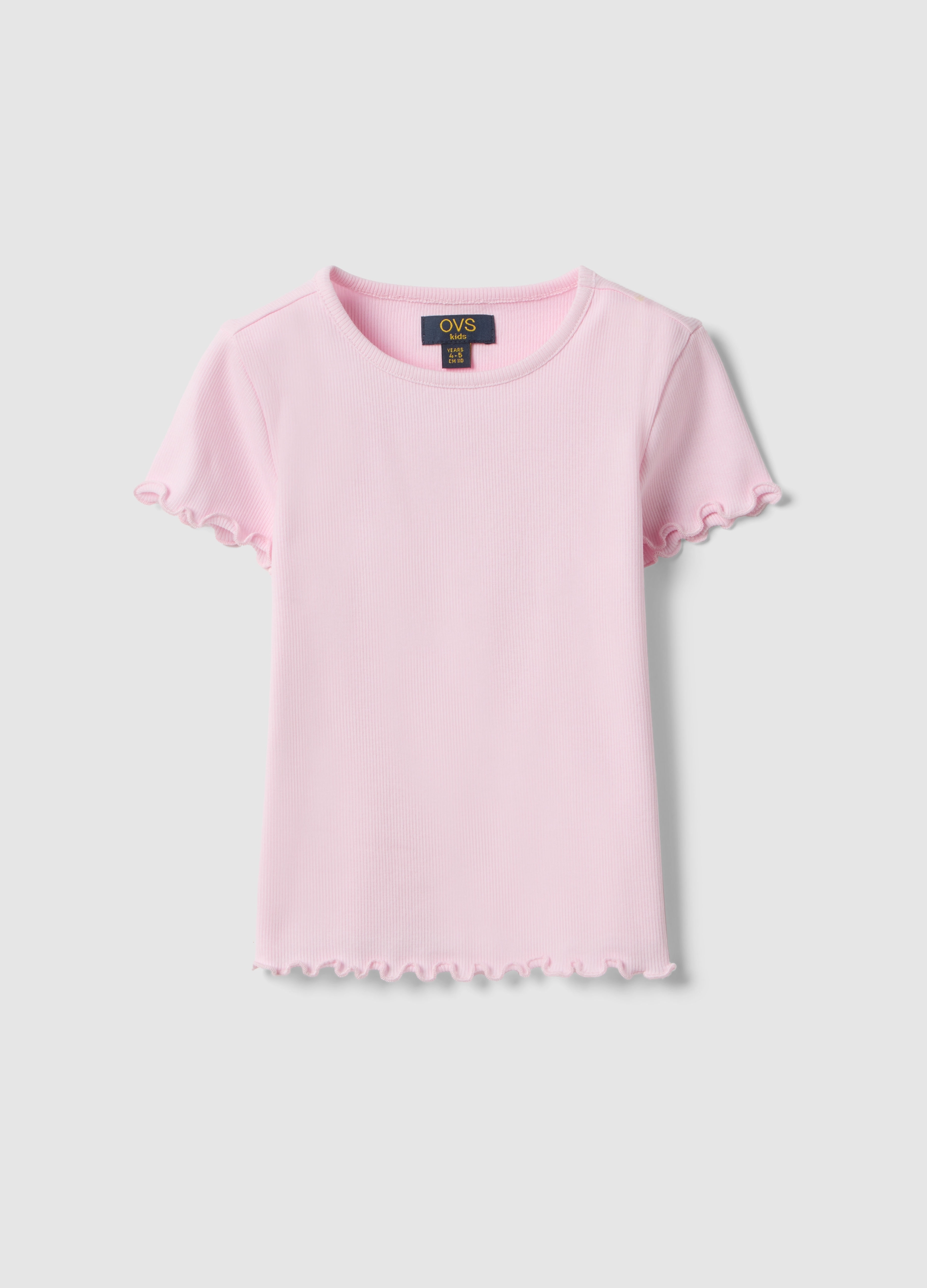 OVS KIDS, Camiseta De Algodón Elástico Rosa Para Niña Ajuste Regular, Niña, Rosa Claro, Talla: 5-6