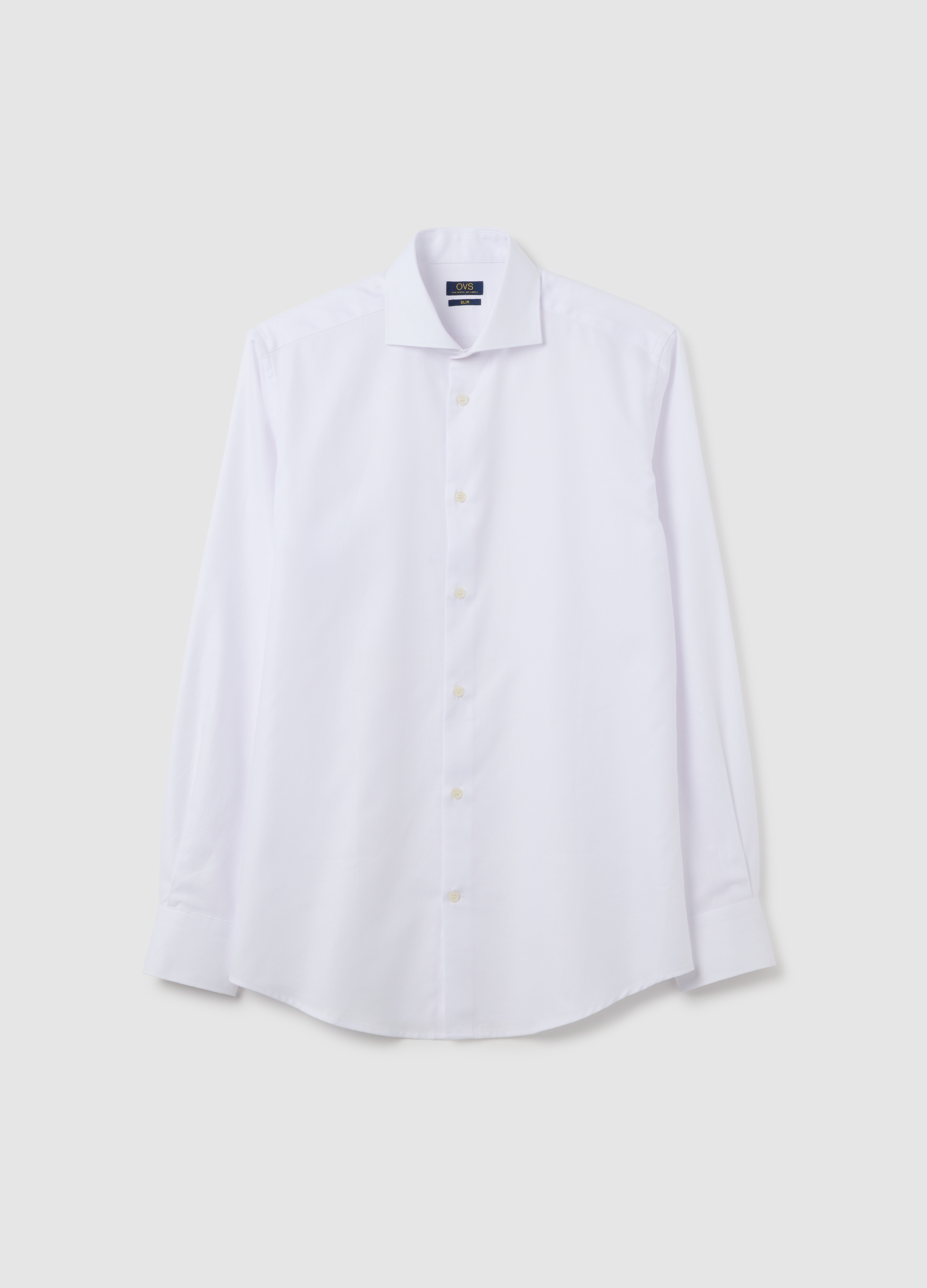 Camisa Blanca De Hombre, Algodón Puro, Ajuste Slim, Fácil De Planchar, Hombre, Blanco óptico, Talla: 42