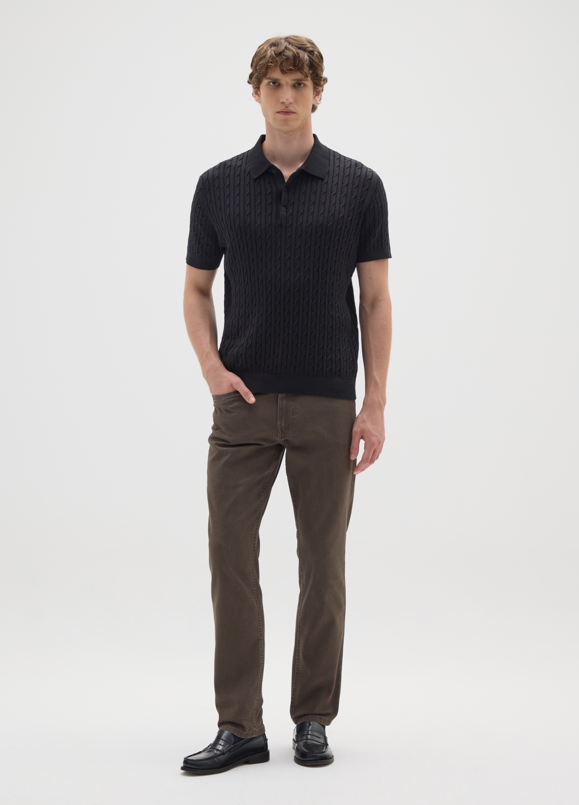 OVS, Pantalones Marrones Slim Fit De Algodón Elástico, Hombre, Marrón, Talla: 44