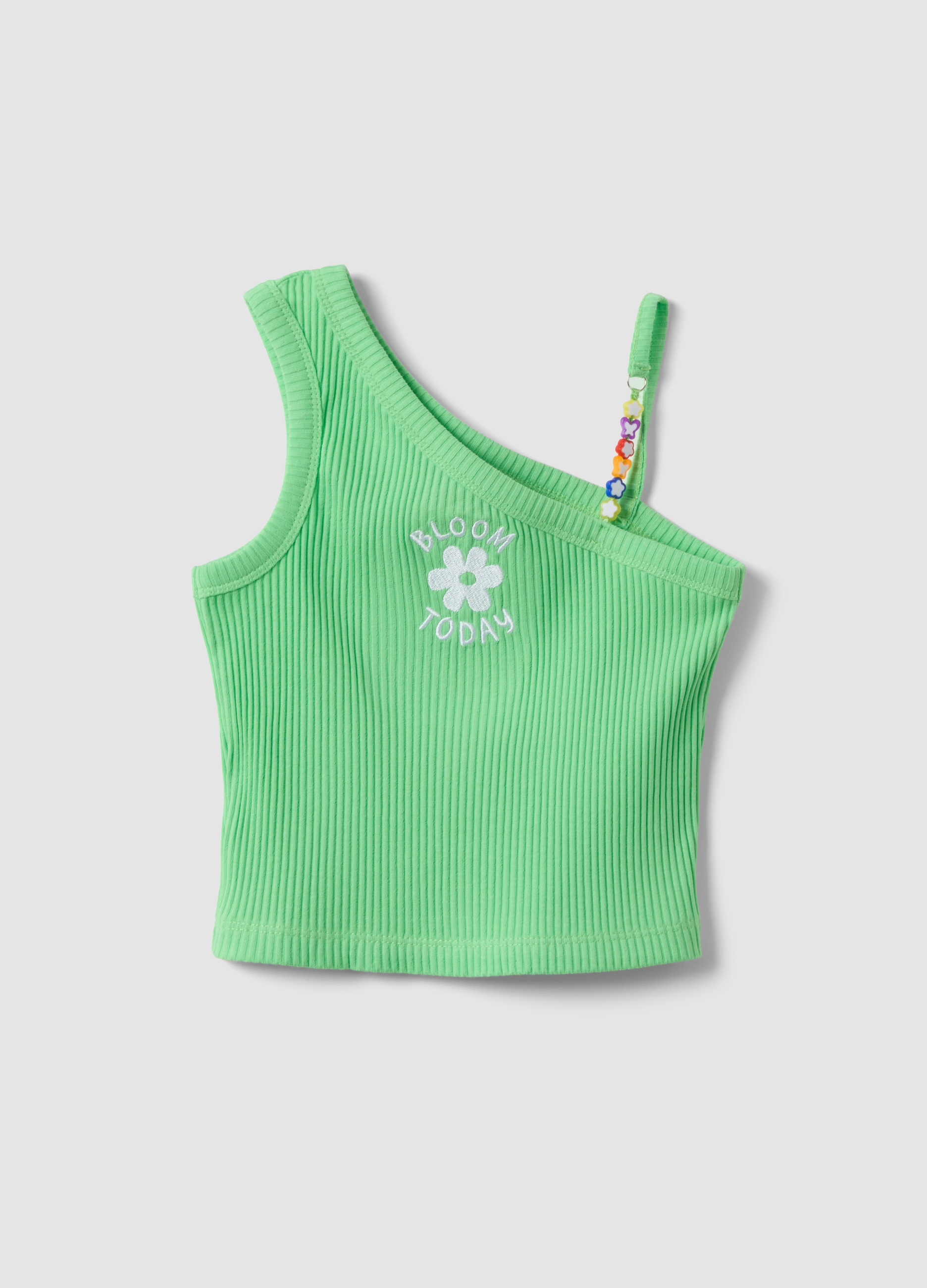 OVS KIDS, Top Verde De Un Solo Hombro, Niña, Blanco/negro, Talla: 5-6