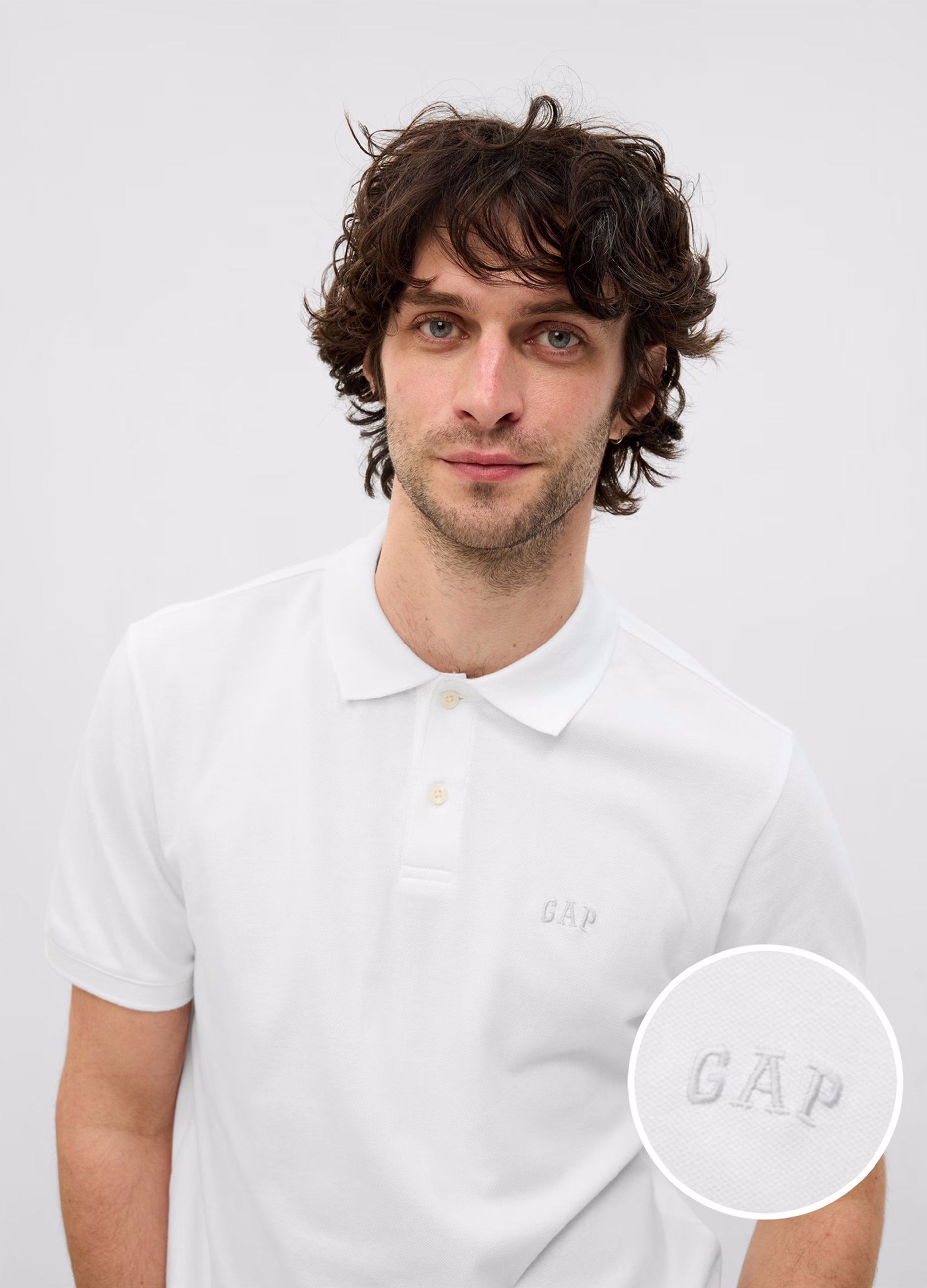 GAP, Polo In Piquet Con Logo Gap, Uomo, Bianco, Taglia: XXL