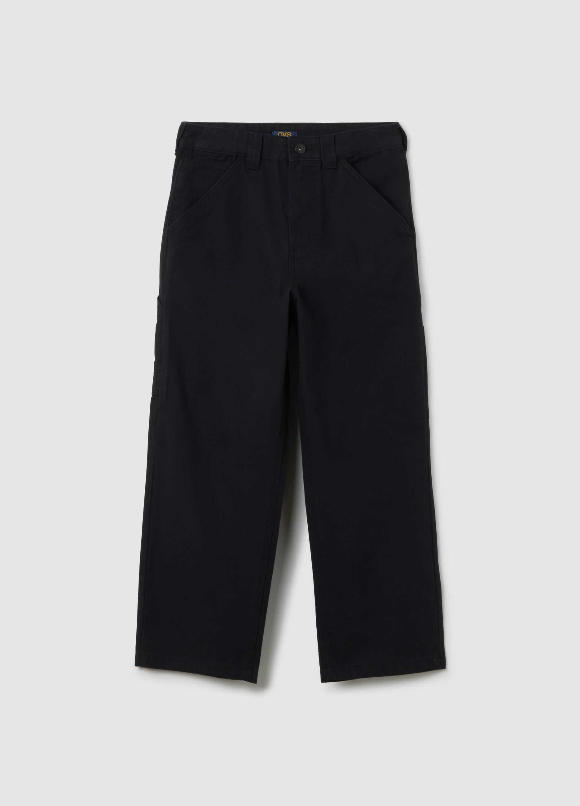OVS KIDS, Pantalones Chinos Azules Para Niño En Ajuste Regular De Algodón Puro, Niño, Azul oscuro, Talla: 10-11