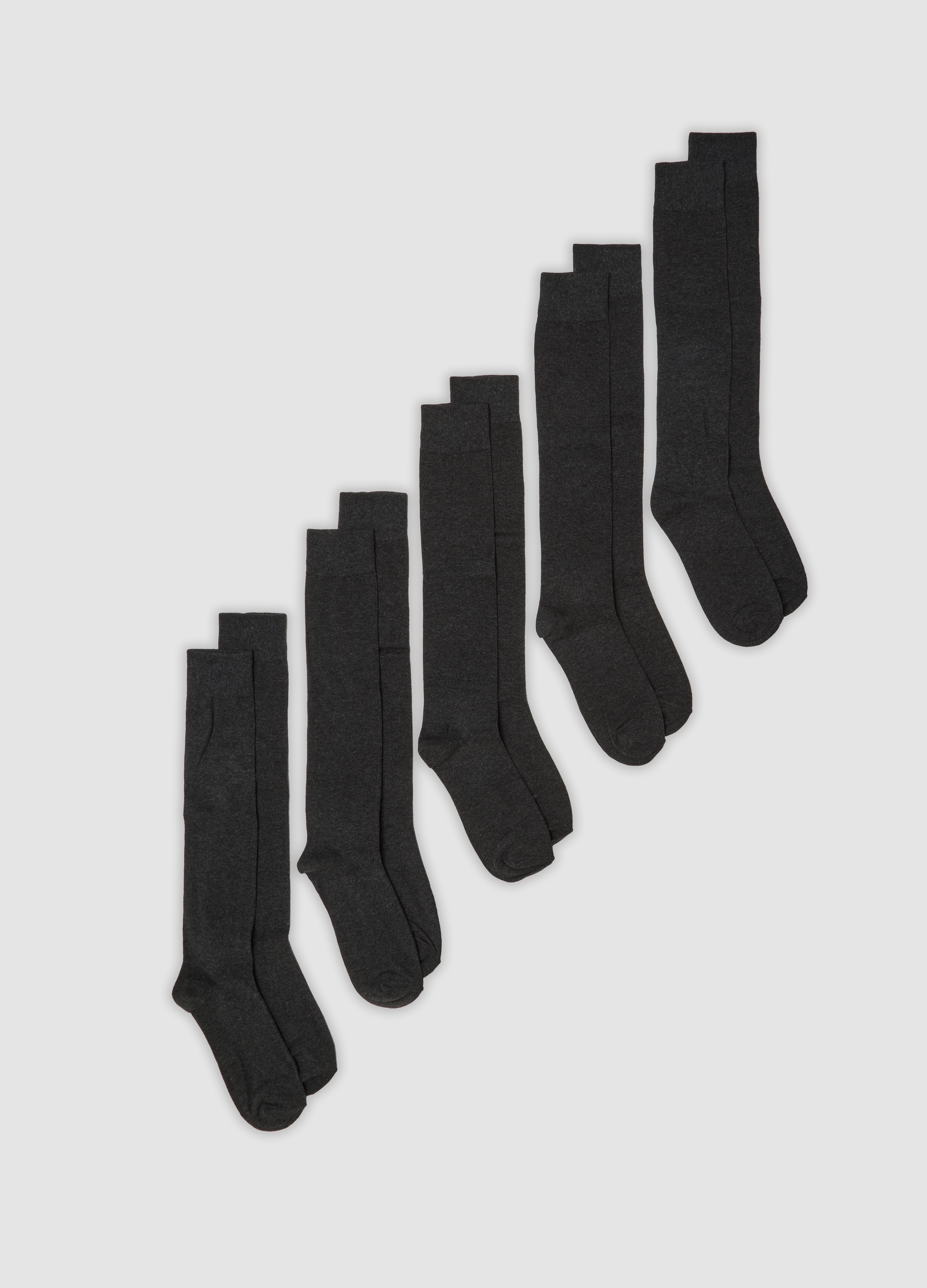 OVS, Multipack Di Cinque Calze Lunghe Grigie In Cotone Organico Elasticizzato, Uomo, Grigio, Taglia: 38-42