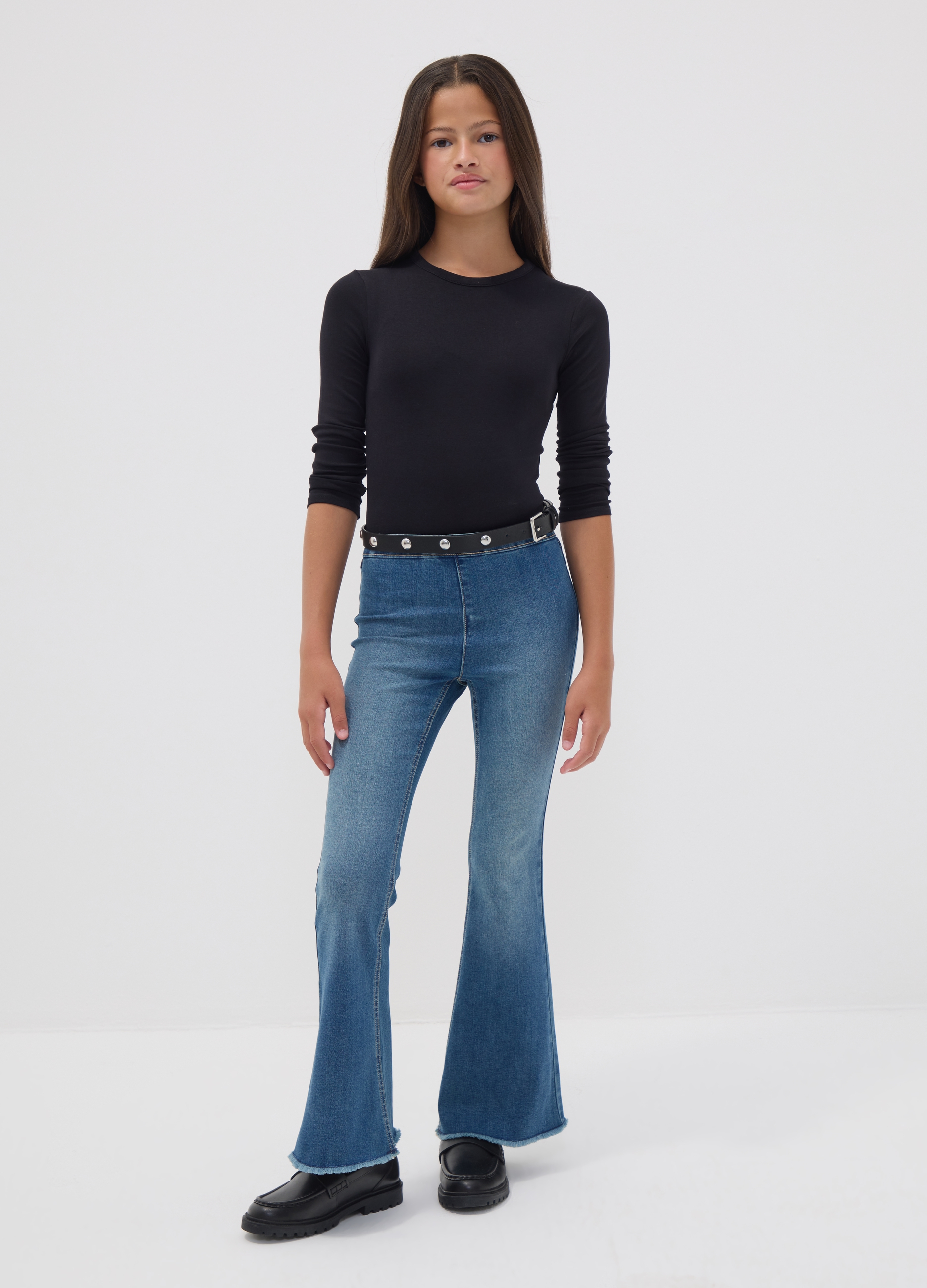 REPUBLIC OF DENIM, Jeggings Blu Flare In Cotone E Viscosa Elasticizzata Per Ragazza, Bambina, Blu, Taglia: 10-11