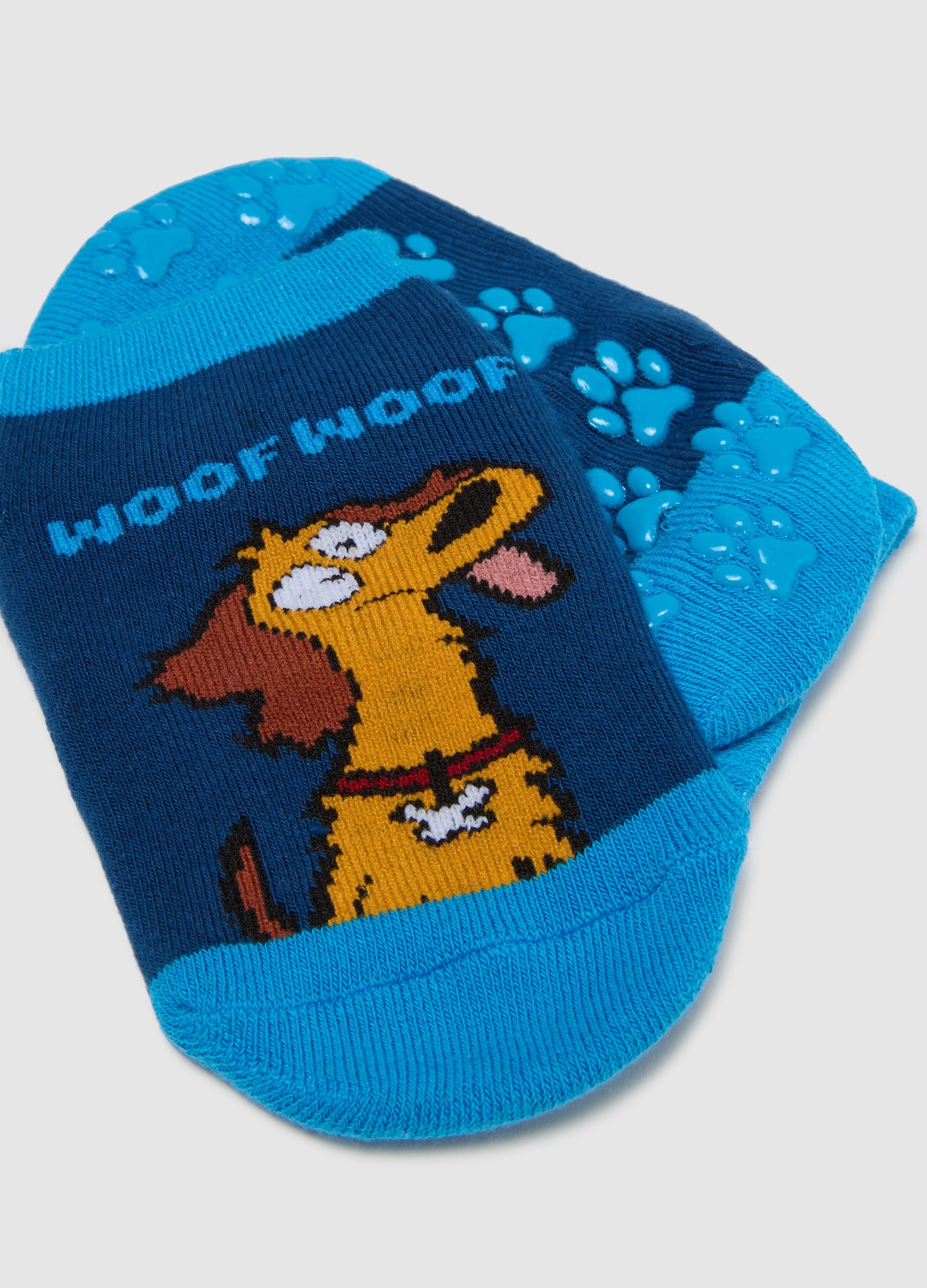 Calzini Antiscivolo Da Bambino In Cotone Blu, Niño, Azul/azul claro, Talla: 31/33