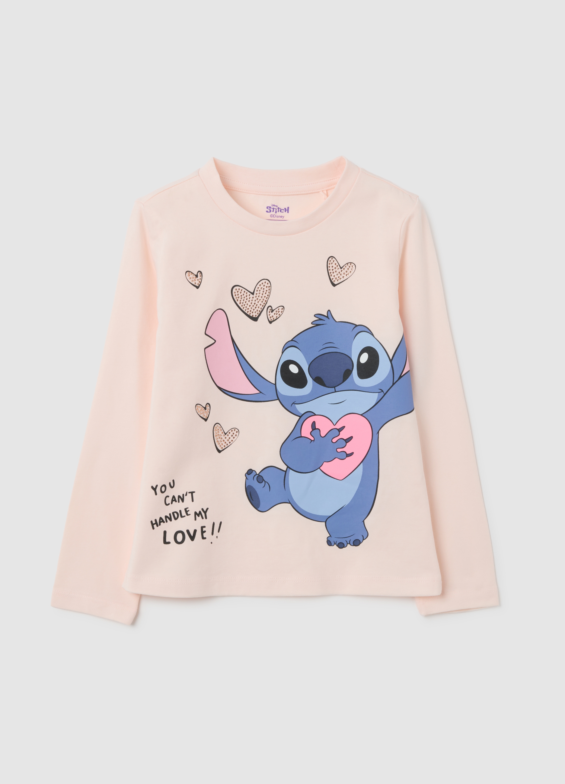 DISNEY, Jersey De Manga Larga Para Niña En Algodón Rosa Ajuste Regular, Niña, Rosa Claro, Talla: 6-7