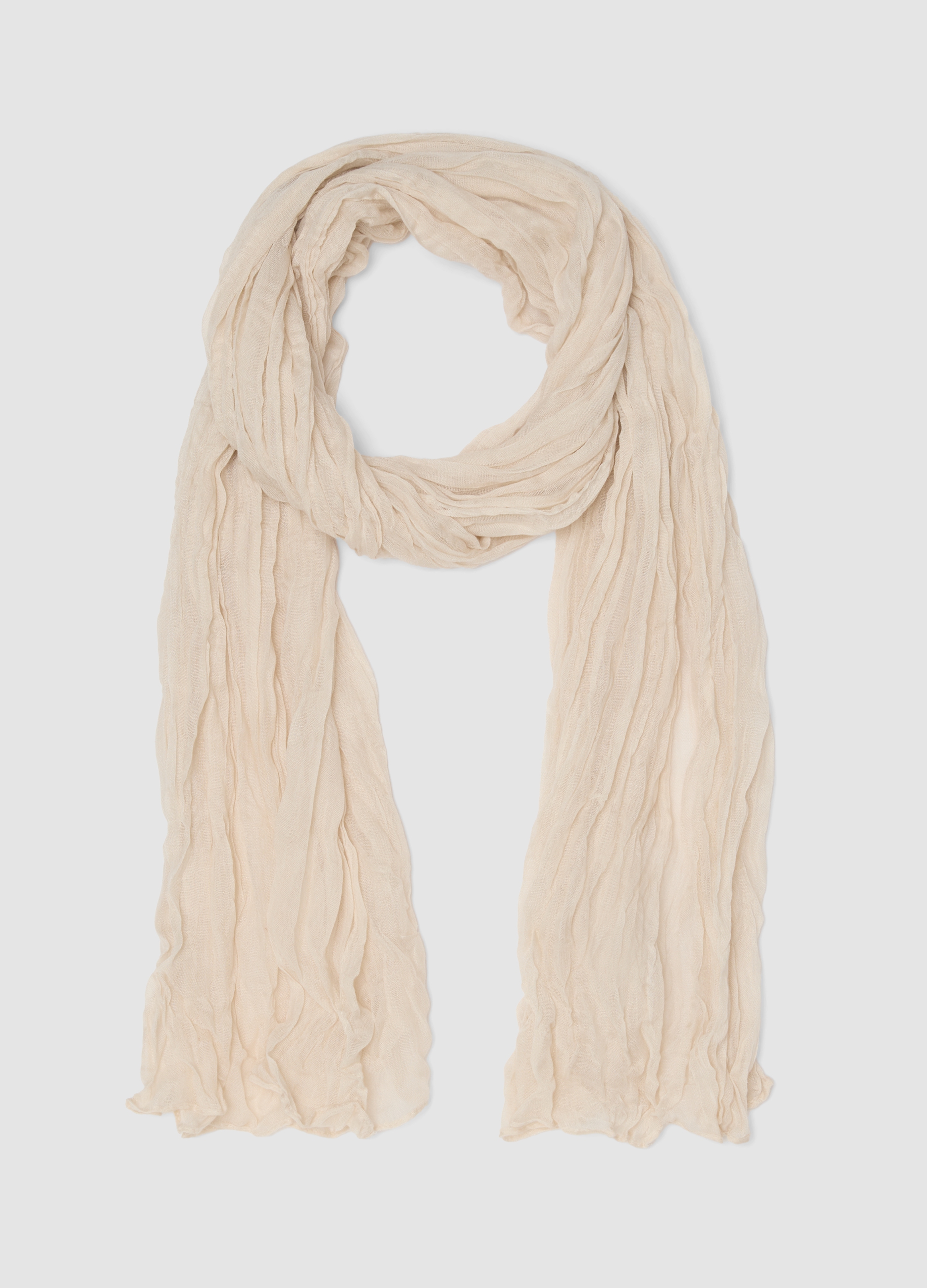 OVS, Sciarpa Beige Effetto Stropicciato Semitrasparente, Donna, Beige, Taglia: ONE SIZE