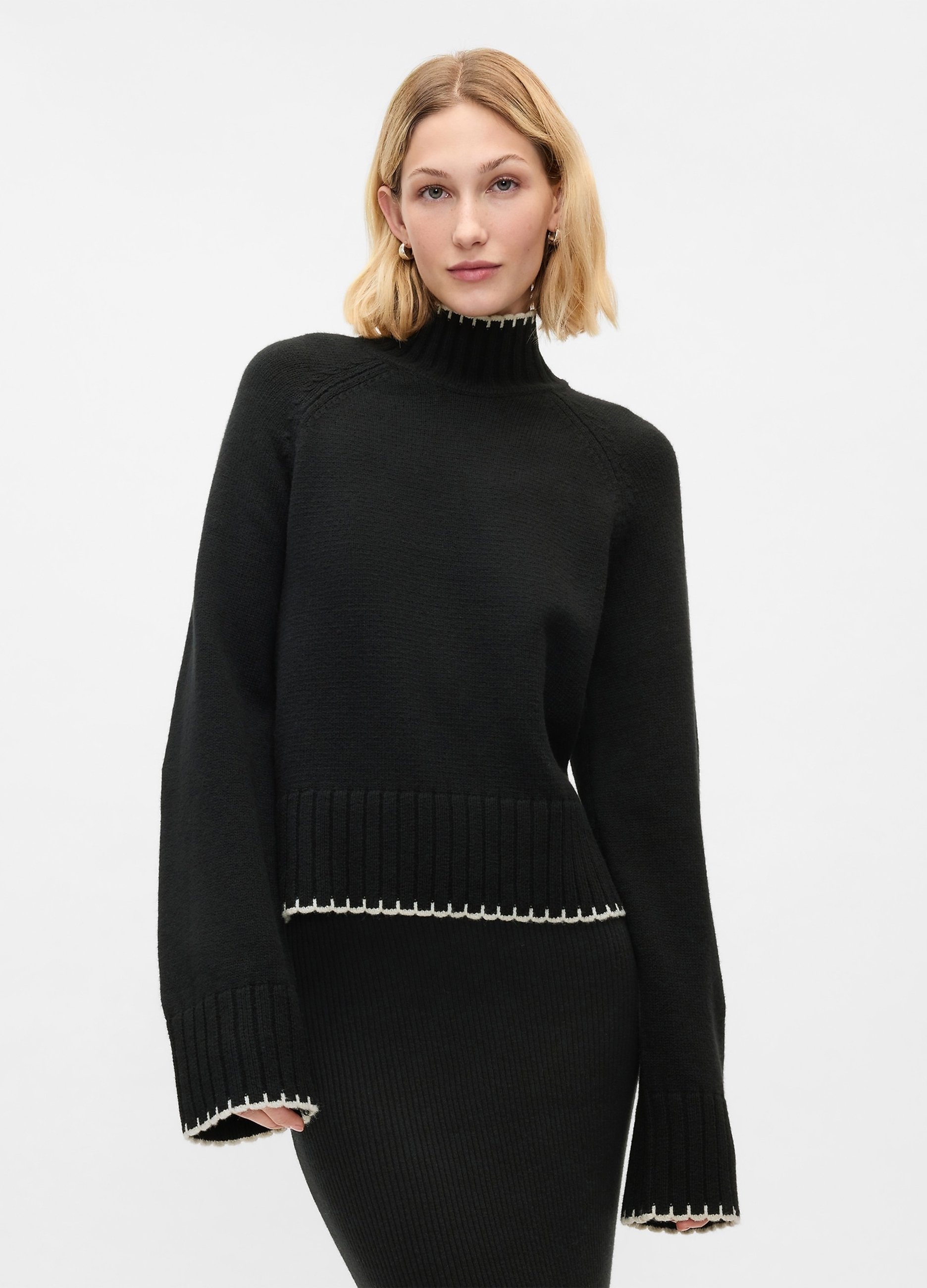 GAP, Pullover Cashsoft A Collo Alto, Donna, Nero, Taglia: S