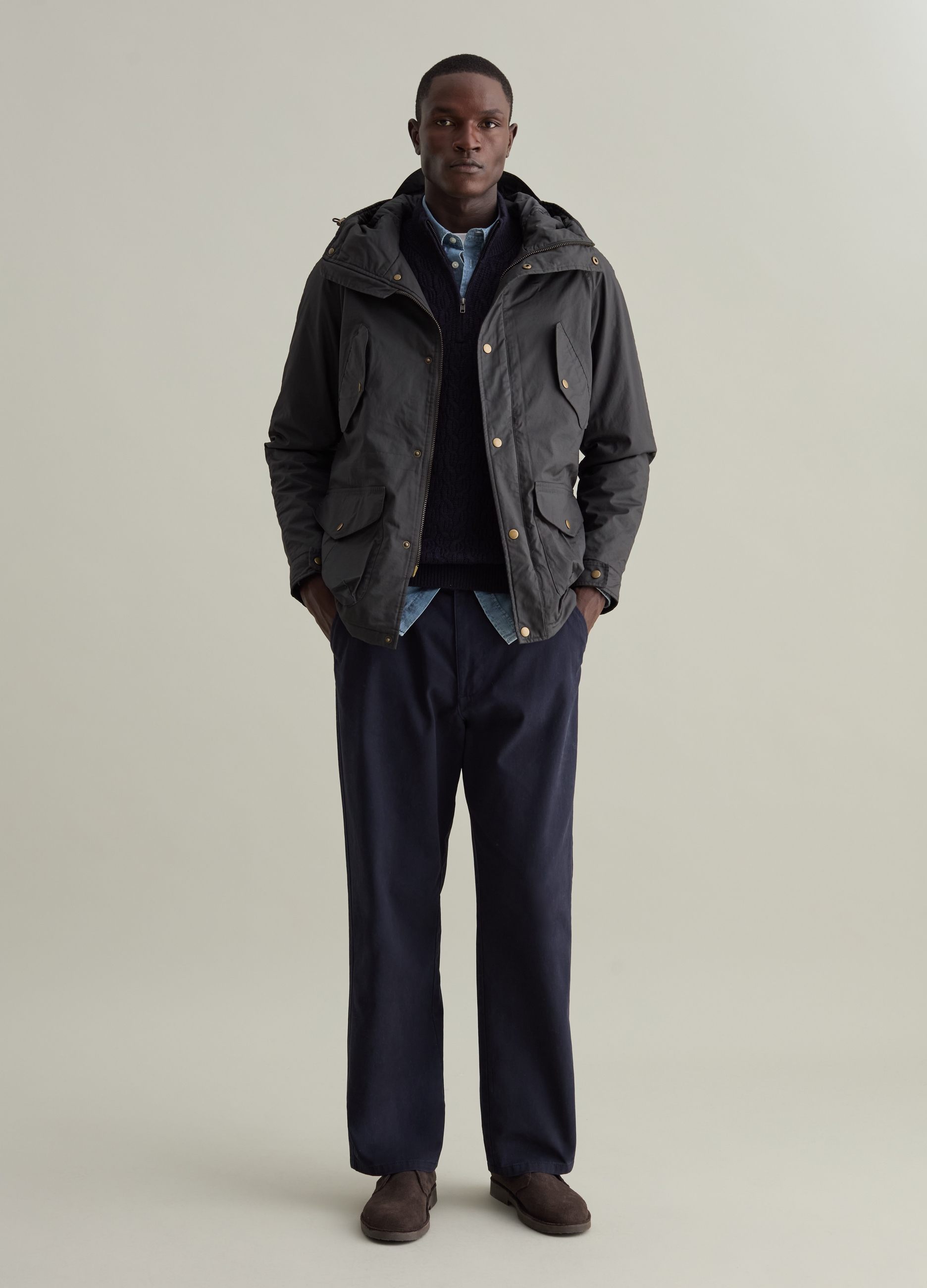 PIOMBO, Giacca Corta Con Cappuccio, Uomo, Grigio, Taglia: M