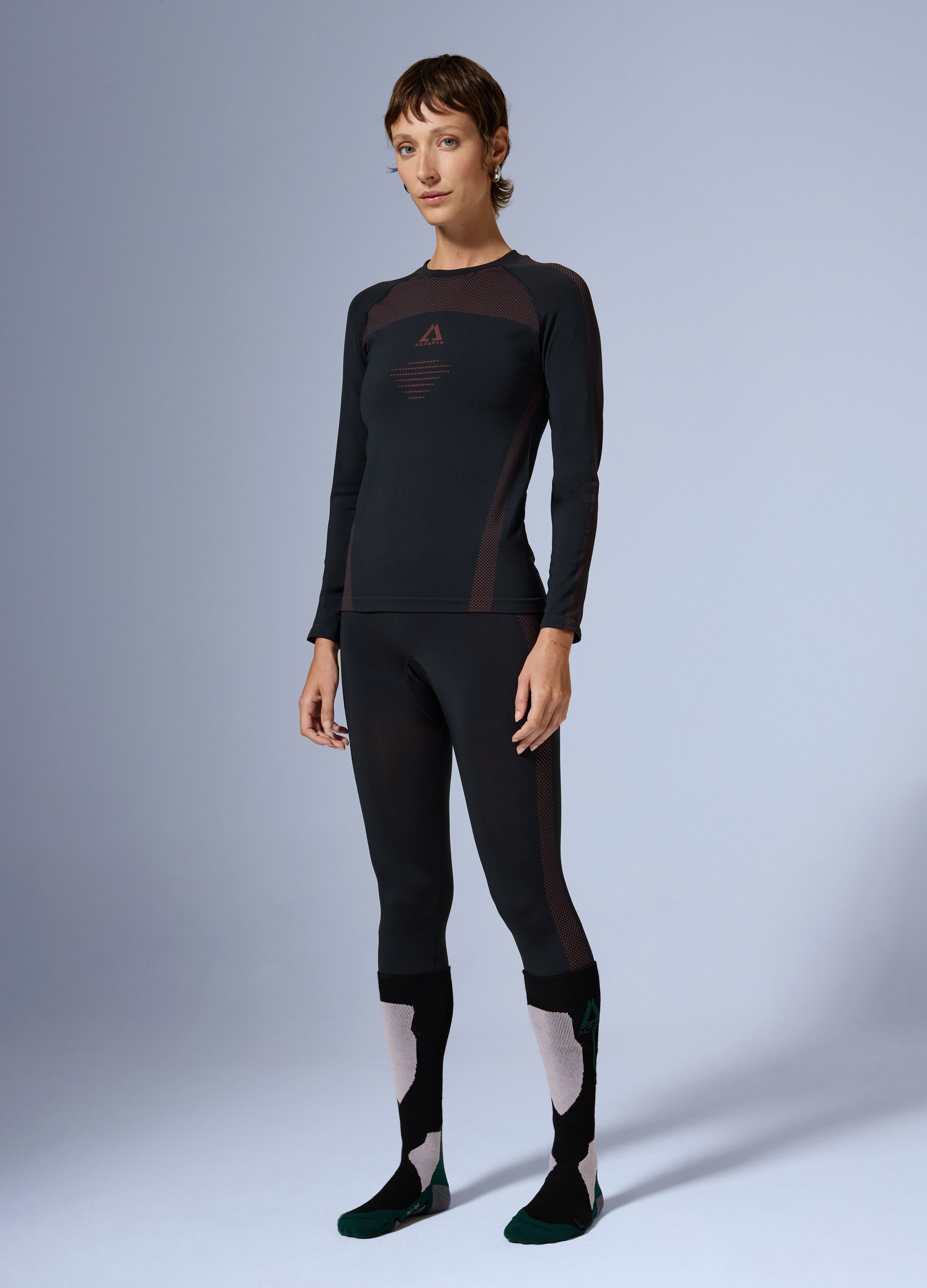 ALTAVIA, T-shirt Termica Seamless A Manica Lunga Altavia With Deborah Compagnoni, Donna, Nero, Taglia: L/XL