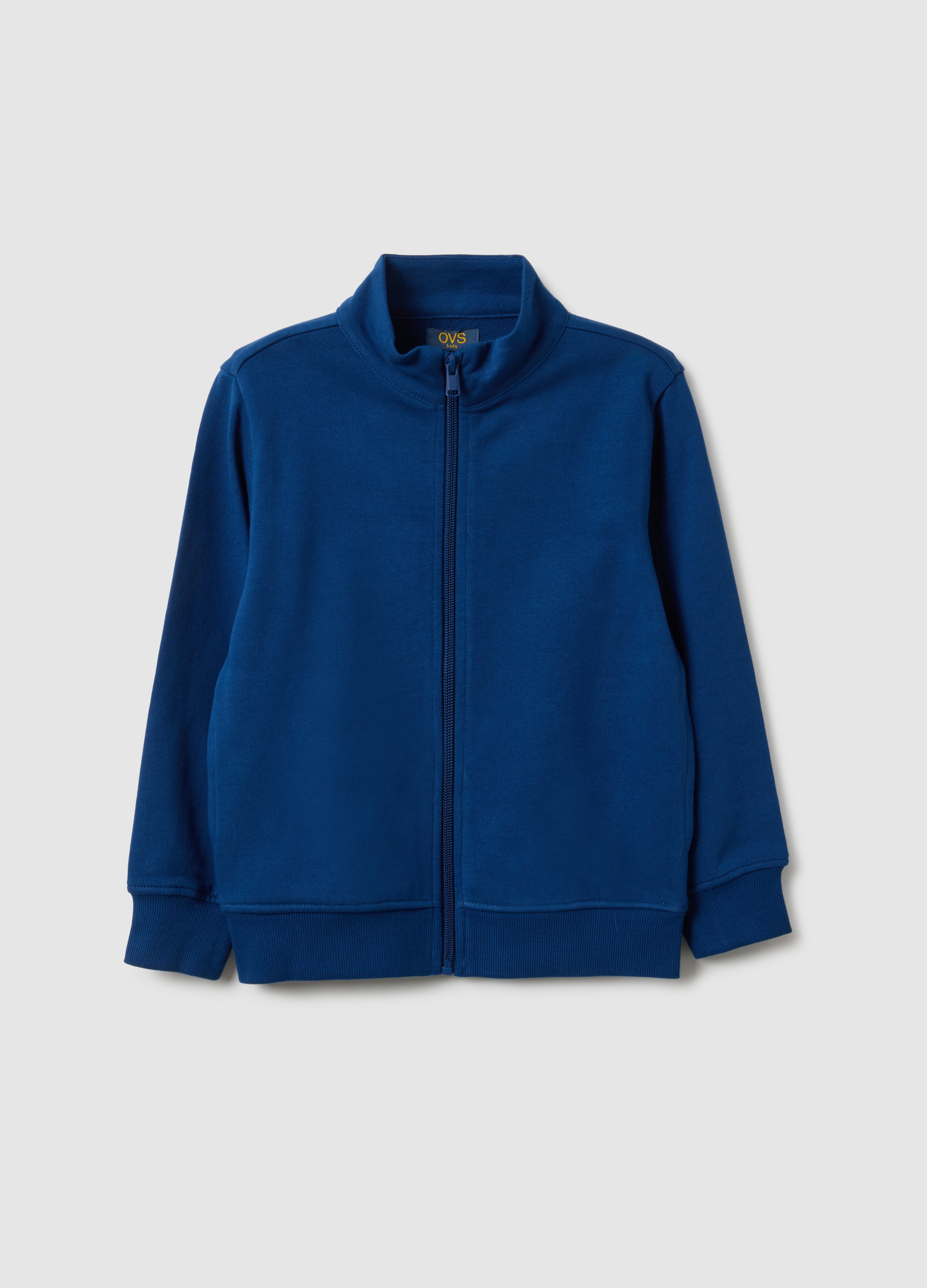 OVS KIDS, Sudadera Azul De Algodón Puro Para Niño Con Ajuste Regular Y Cremallera Completa, Niño, Blu Bluette, Talla: 5-6