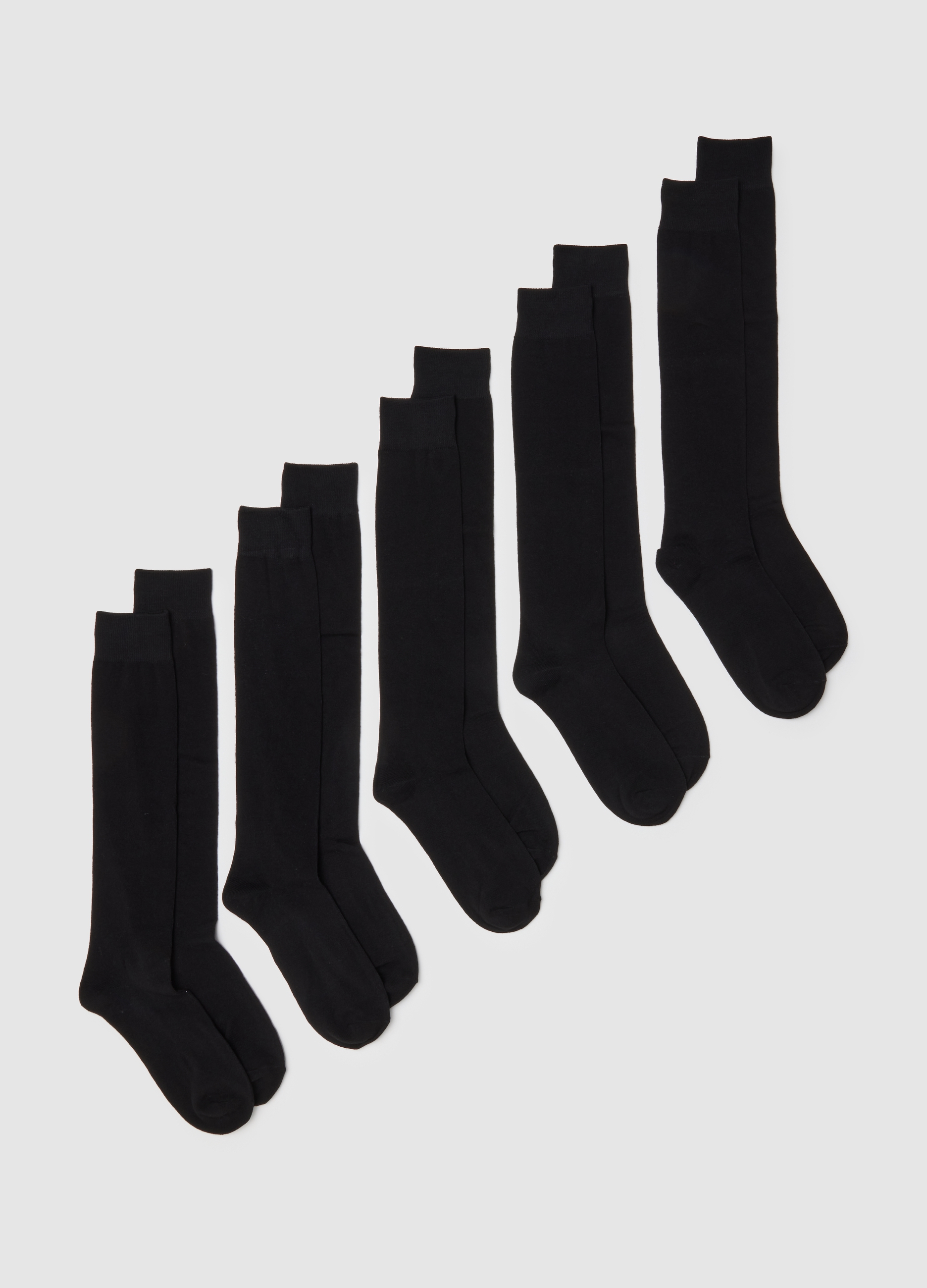 Multipack De Calcetines Largos Negros En Mezcla De Algodón Elástico, Hombre, Gunmetal, Talla: 38/42