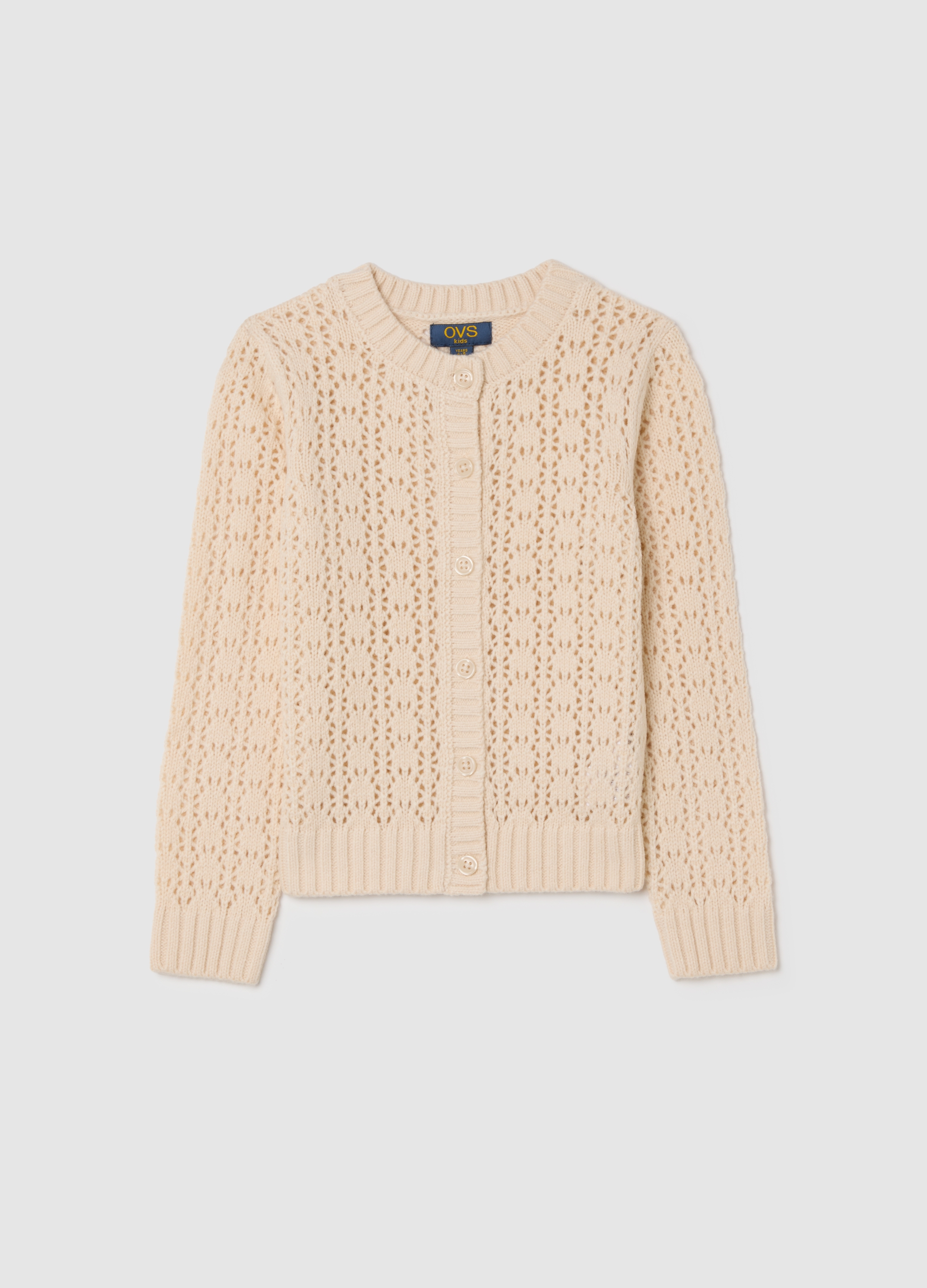 OVS KIDS, Cardigan Beige Lavorato A Maglia Per Bambina, Niña, Beige, Talla: 4-5