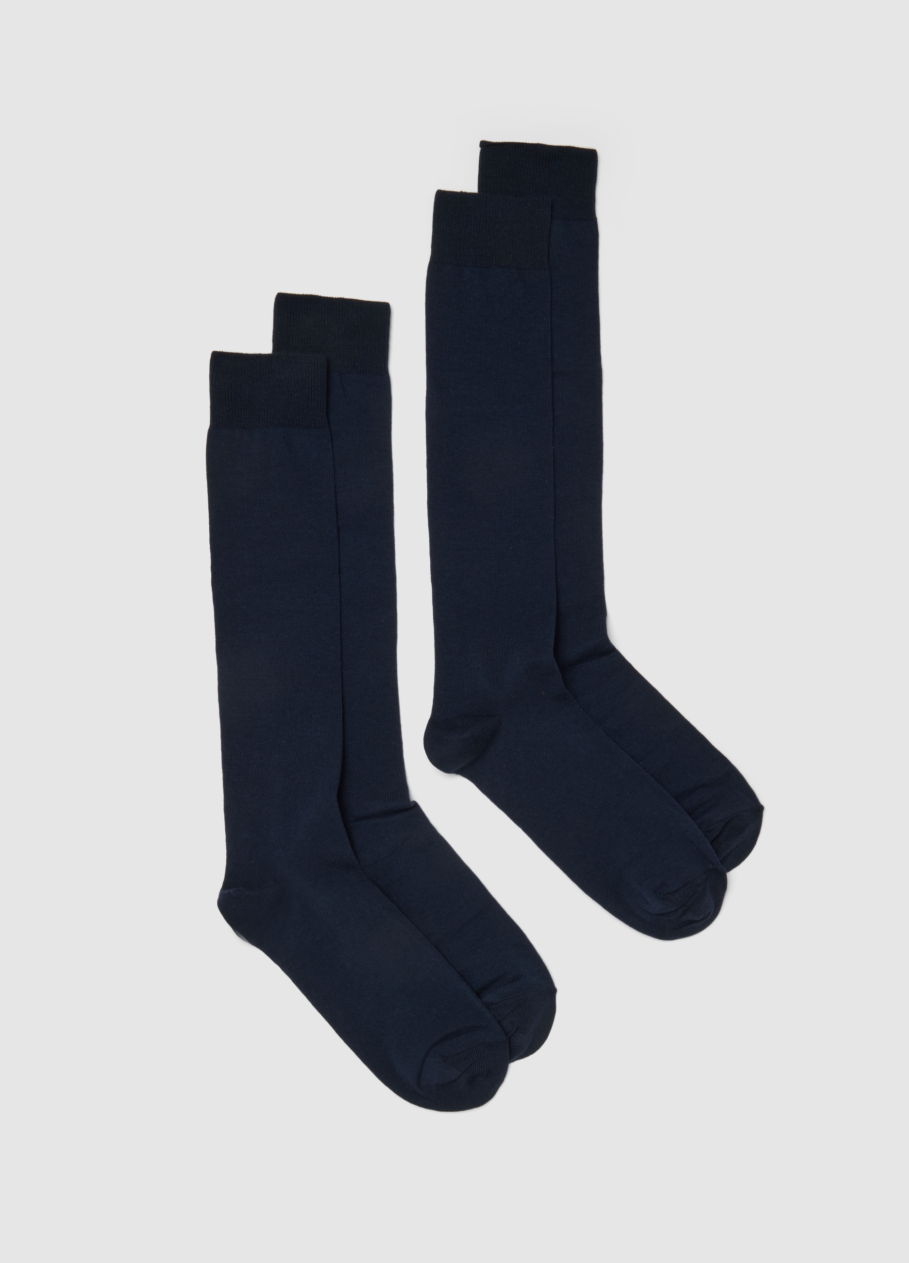 Bipack Calze Lunghe In Misto Cotone Elasticizzato Blu, Hombre, Azul oscuro, Talla: 43/46