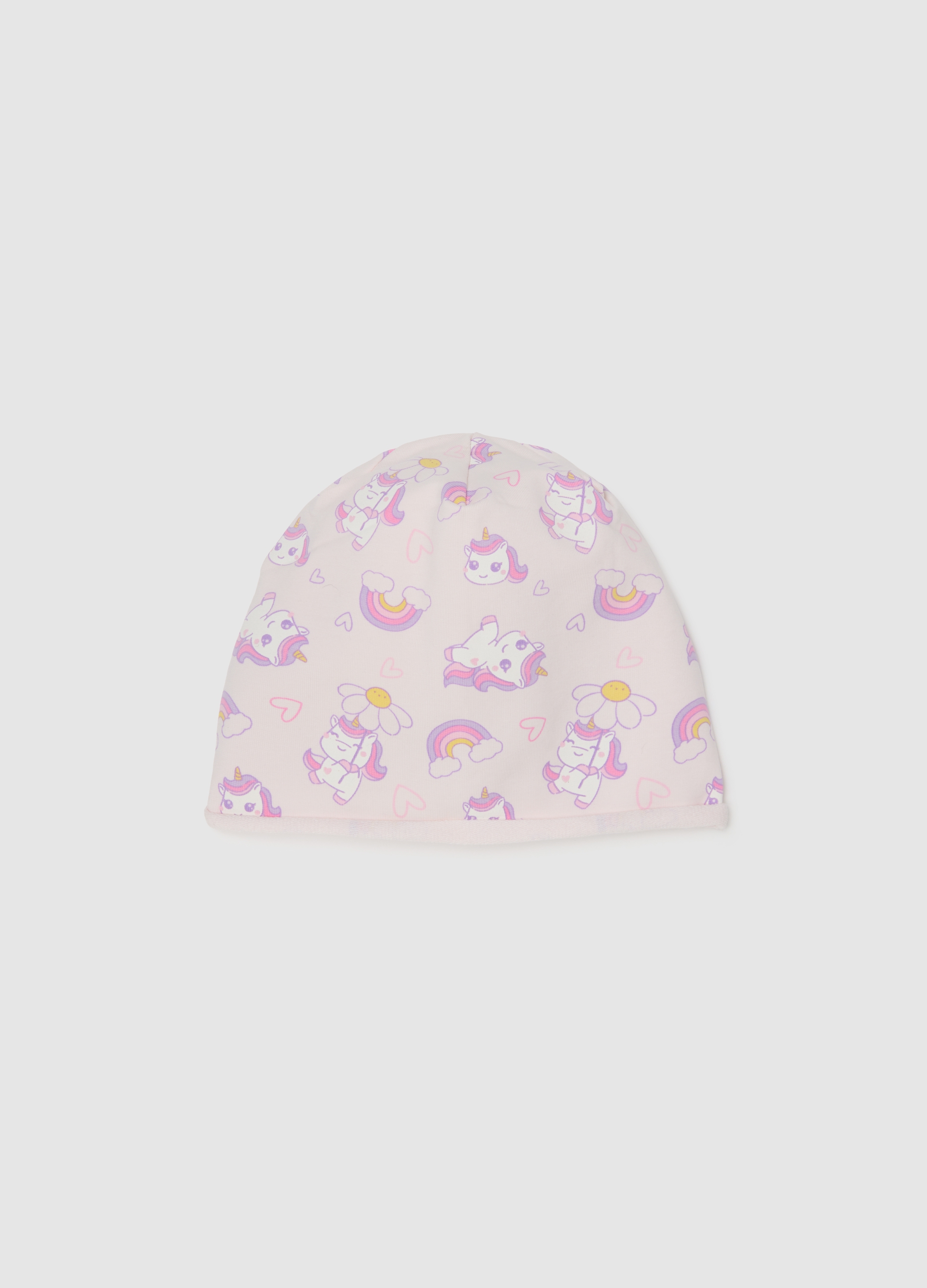 FAGOTTINO, Cappellino In Cotone Elasticizzato Multicolor Da Bimba Con Stampe, Bambina, Multicolor, Taglia: 42-44