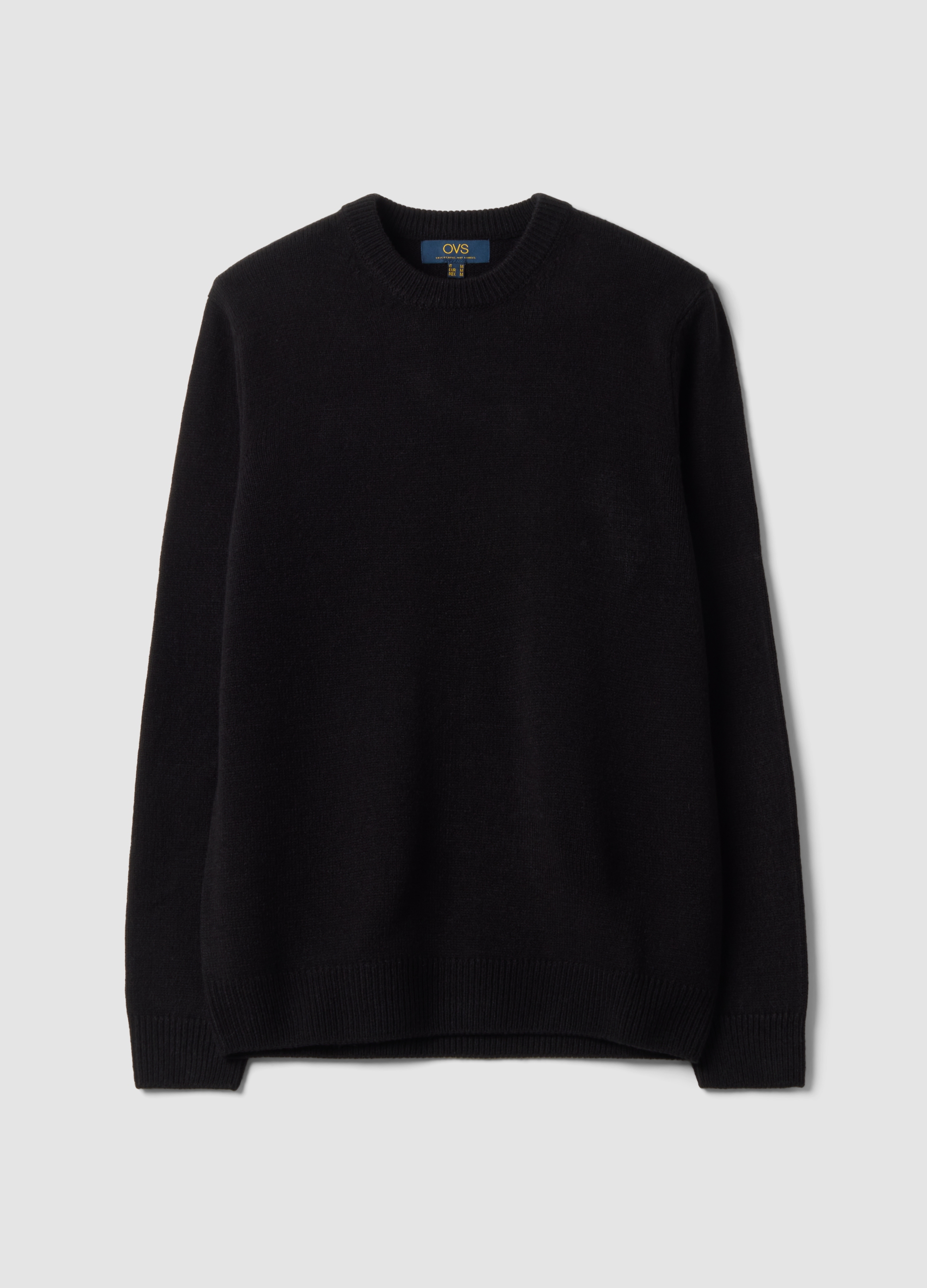 OVS, Maglia Nera Girocollo In Jersey Knit Regular Fit, Uomo, Nero, Taglia: XXL