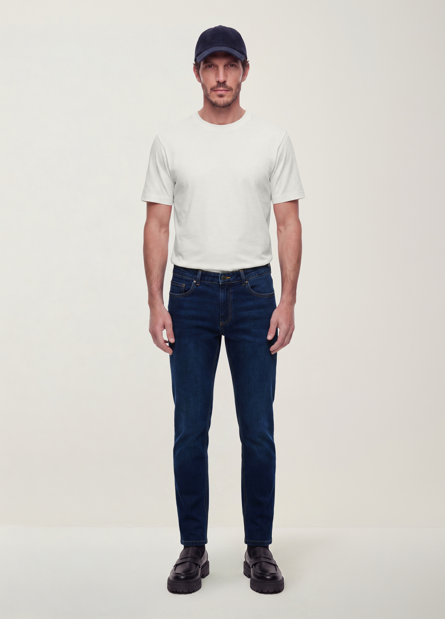 REPUBLIC OF DENIM, Jeans Blu Scuro In Misto Cotone E Viscosa Slim Fit, Uomo, Blu, Taglia: 44