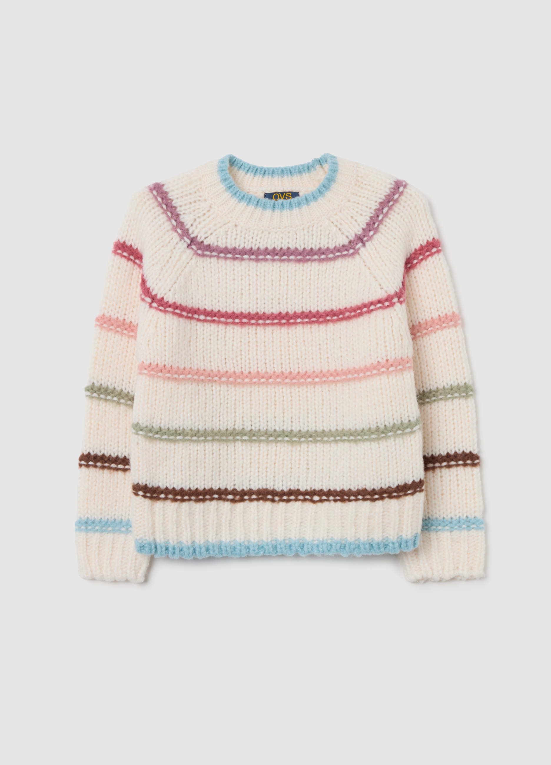 OVS KIDS, Maglione Da Bambina Multicolor Regular Fit, Multicolor, Taglia: 8-9