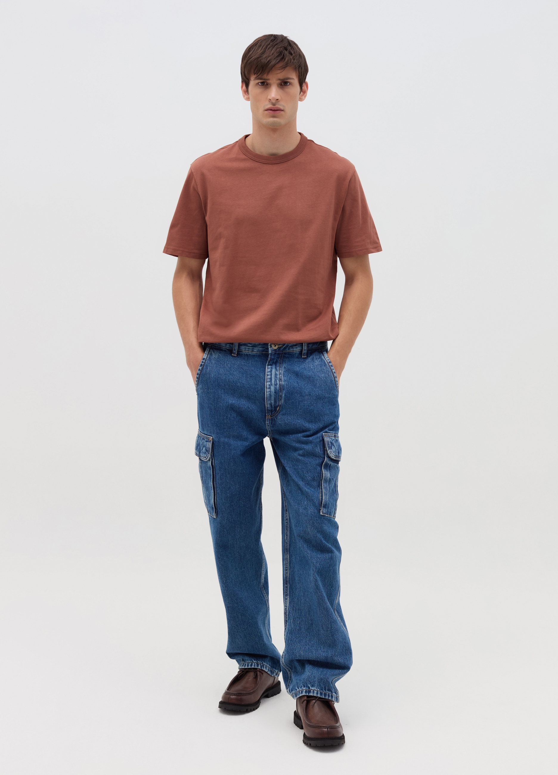 OVS, T-shirt Girocollo In Cotone, Uomo, Marrone, Taglia: XXL