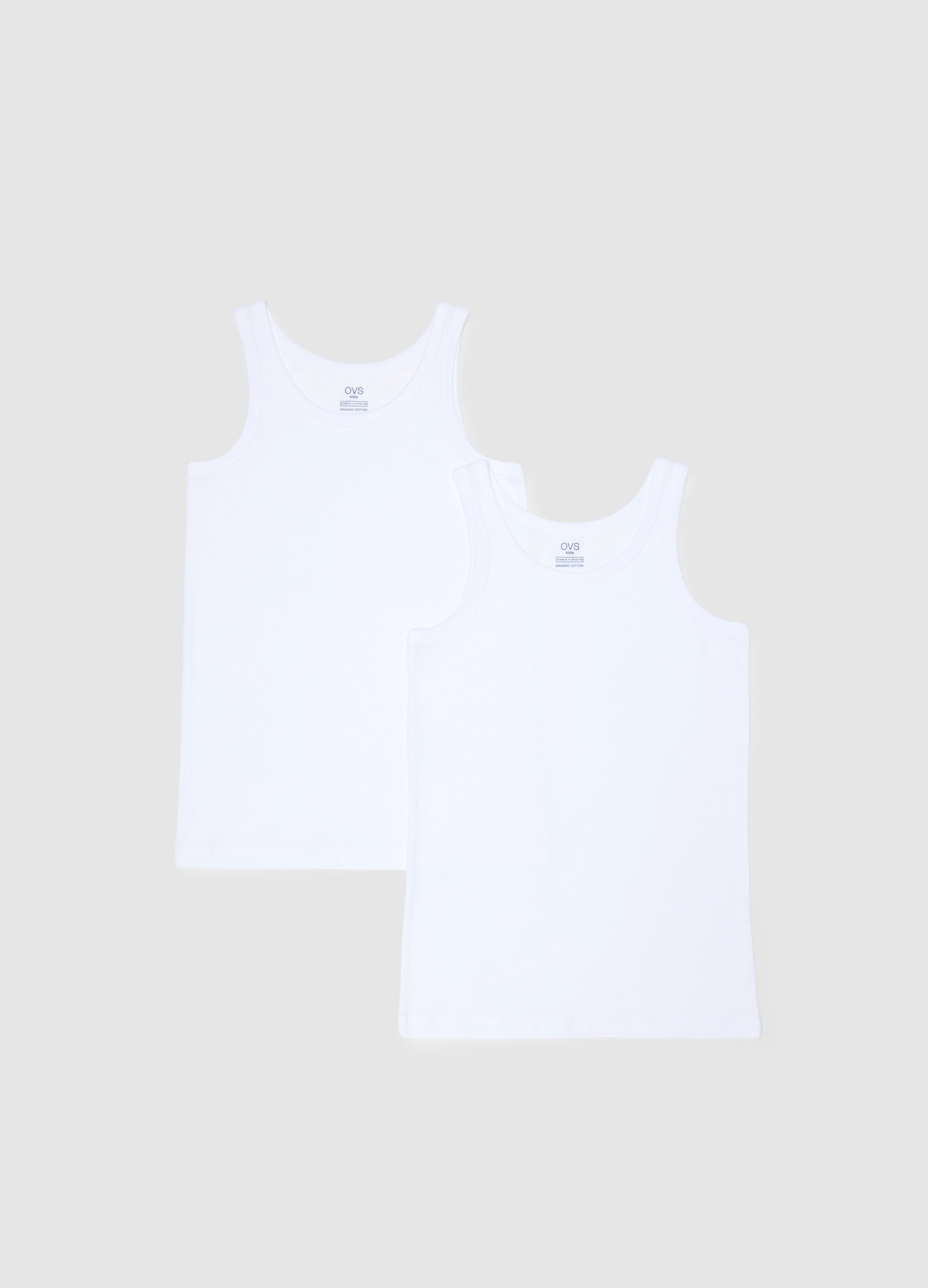 OVS KIDS, Bipack Canottiere Bianche Da Ragazzo In Puro Cotone Regular Fit, Bambino, Bianco, Taglia: 10-11