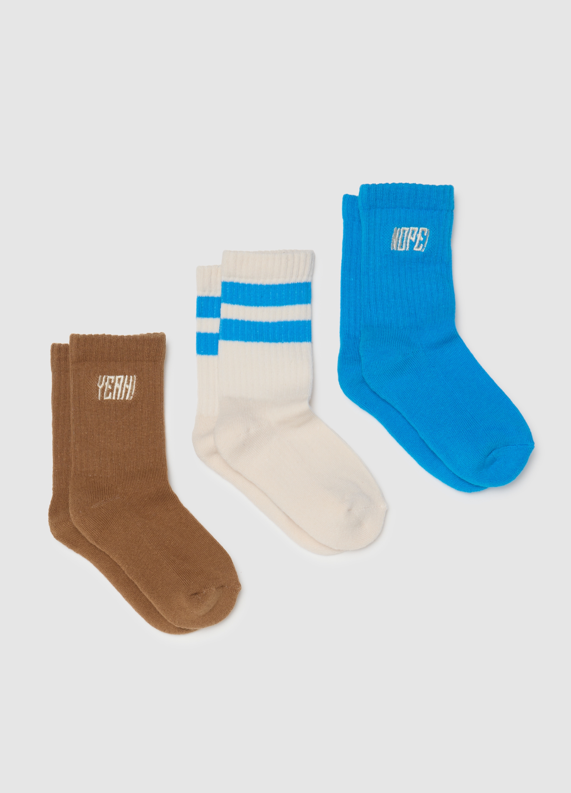 OVS KIDS, Set Tripack Calzini Da Bambino In Cotone Multicolor Elasticizzati, Multicolor, Taglia: 31/33