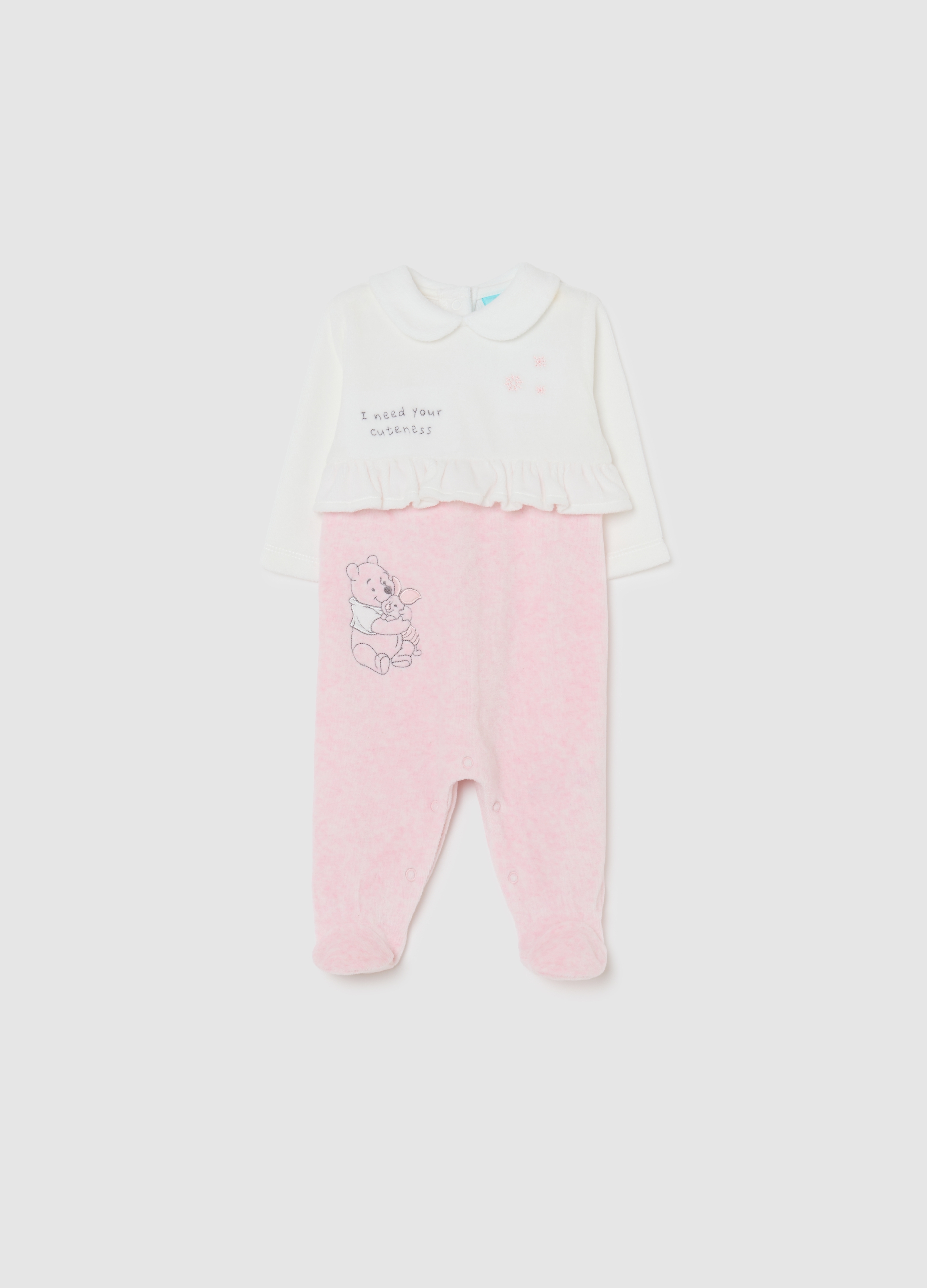 FAGOTTINO, Tutina Multicolor Da Neonata In Misto Cotone Velour, Bebé Niña, Pink/White, Talla: 6-9