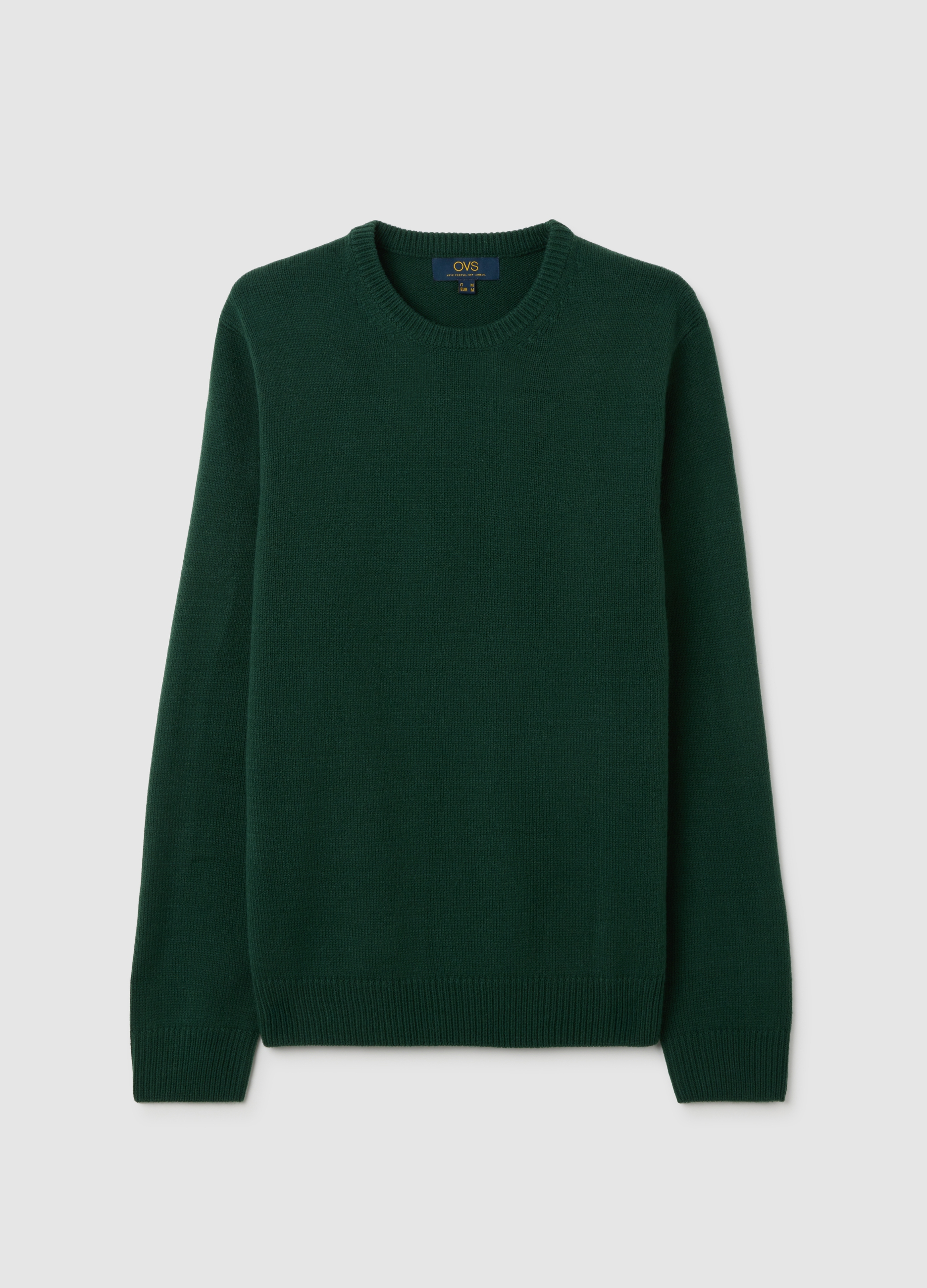 Maglione Con Girocollo Verde Regular Fit, Hombre, Verde Azulado, Talla: XXL