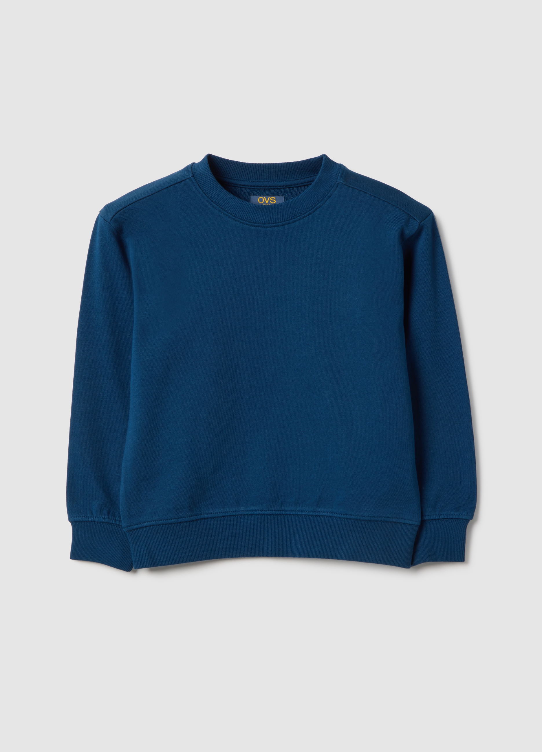 OVS KIDS, Sudadera De Niño Con Ajuste Oversize De Cuello Redondo En Algodón Puro Azul, Niño, Azul oscuro, Talla: 9-10