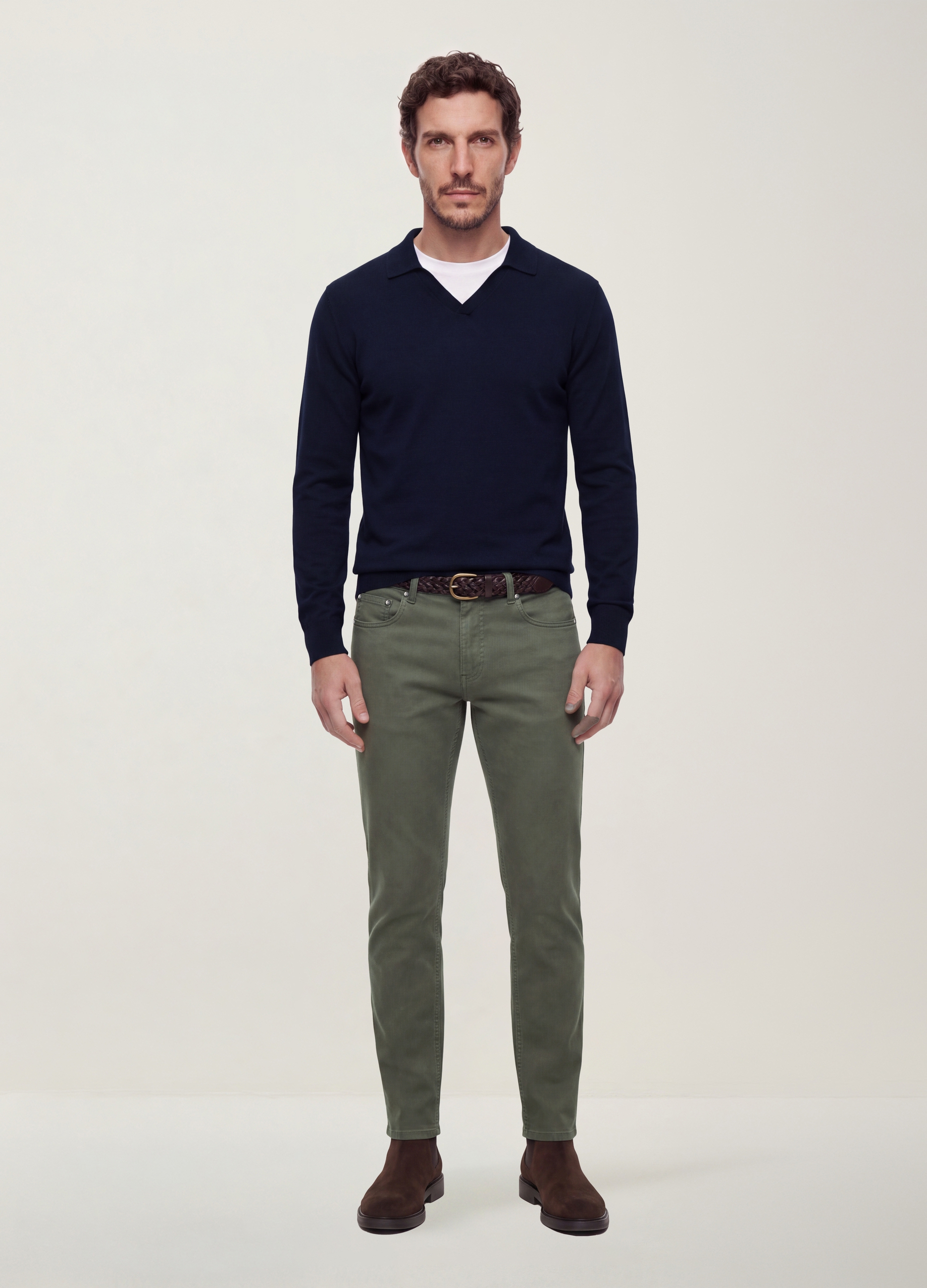 OVS, Polo Blu In Misto Viscosa Con Scollo A V E Colletto Regular Fit, Uomo, Blu, Taglia: XXL