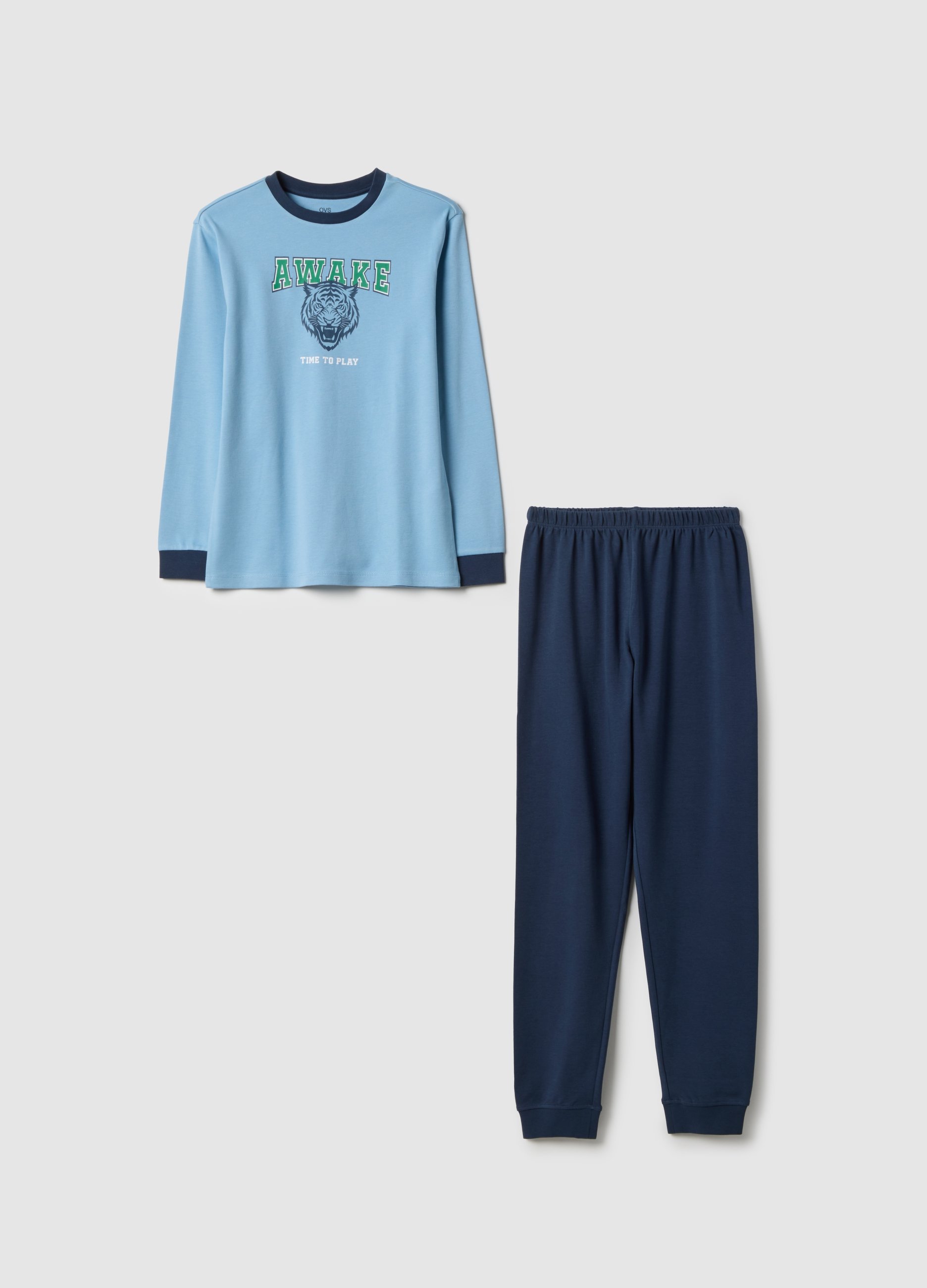 OVS KIDS, Pigiama Da Bambino In Puro Cotone Multicolor Regular Fit Con Stampa, Multicolor, Taglia: 10-11