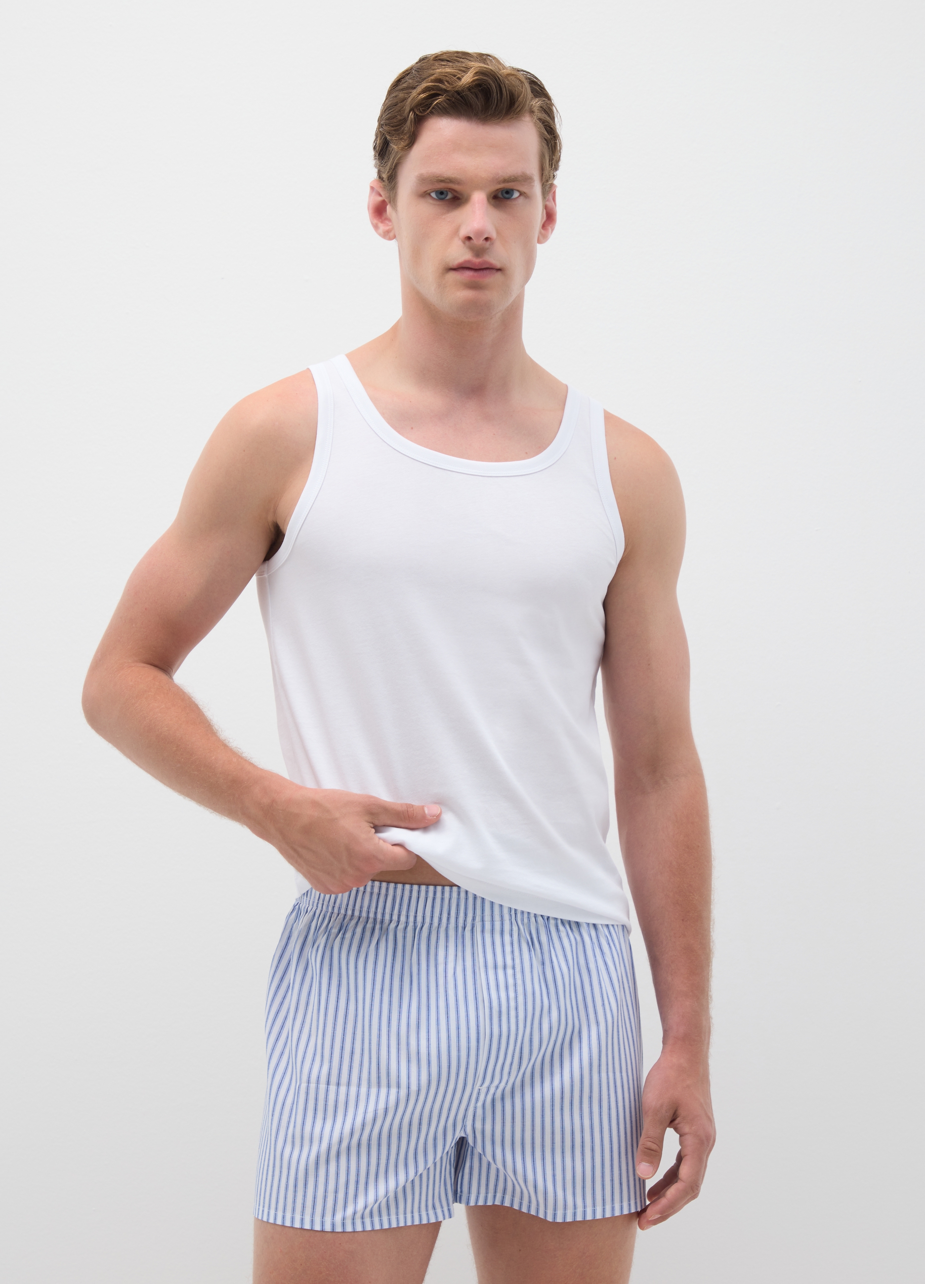 Bipack De Bóxers Para Hombre En Algodón Puro Multicolor Con Ajuste Regular, Hombre, Blanco, Talla: S