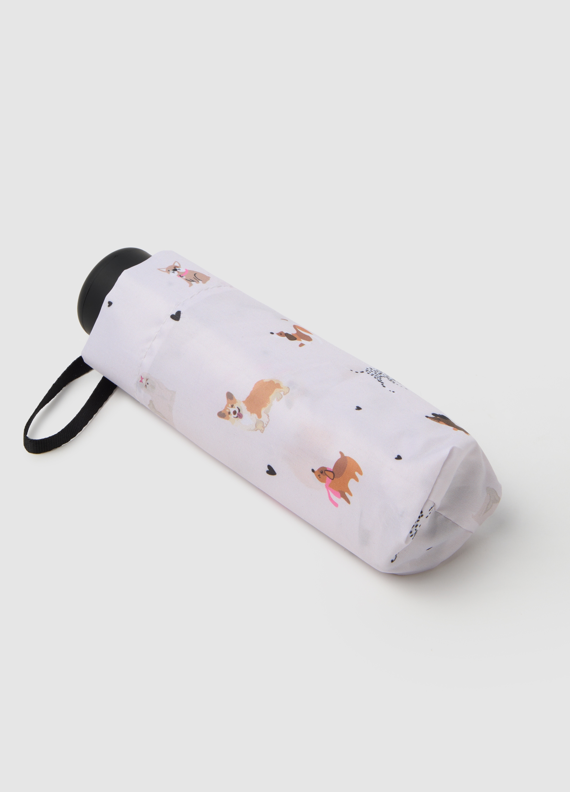 Paraguas Plegable Multicolor Con Estampado, Mujer, Blanco/negro, Talla: FASUL