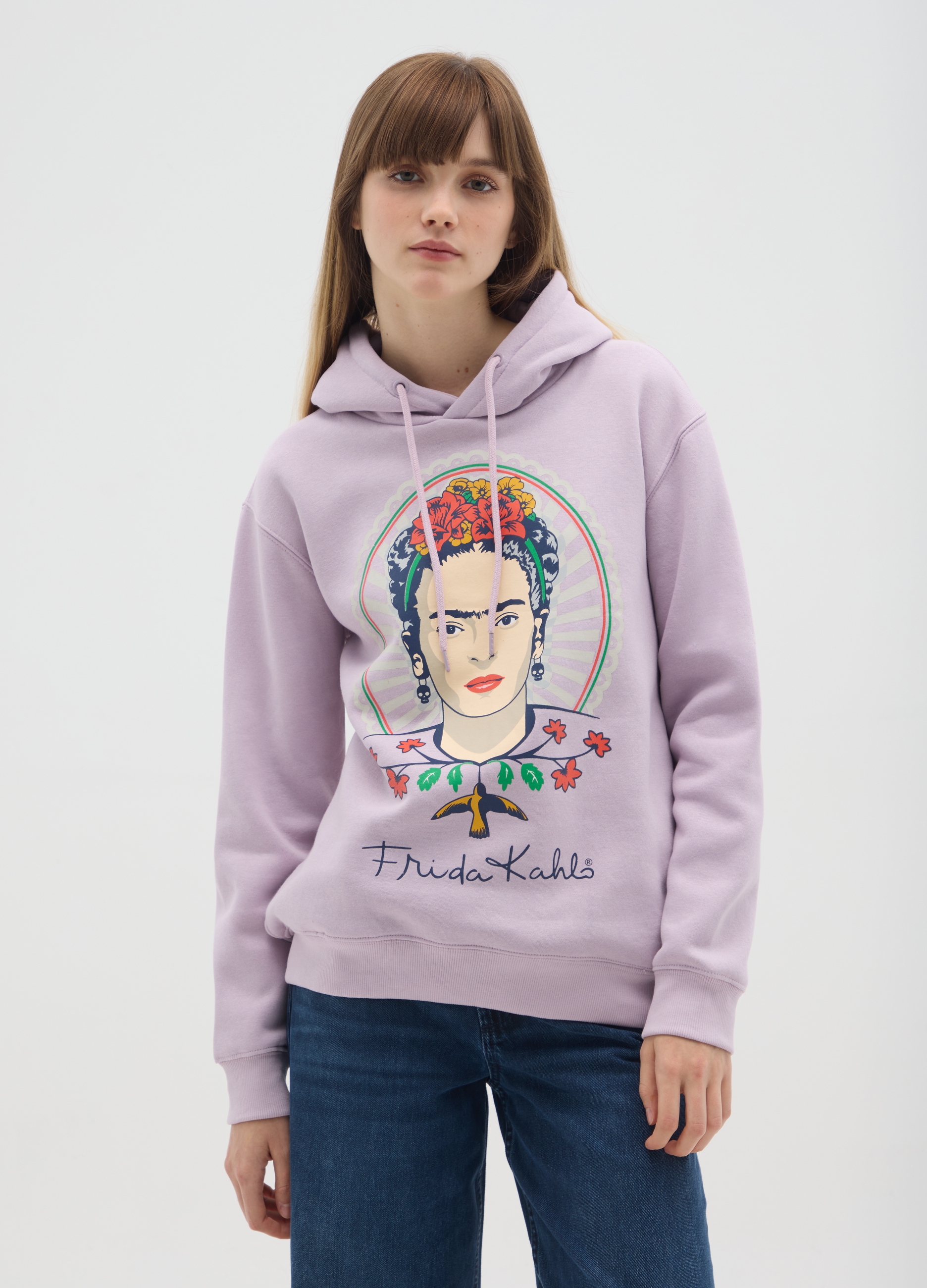 OVS, Felpa In Misto Cotone Viola Regular Fit Con Cappuccio, Donna, Viola, Taglia: M